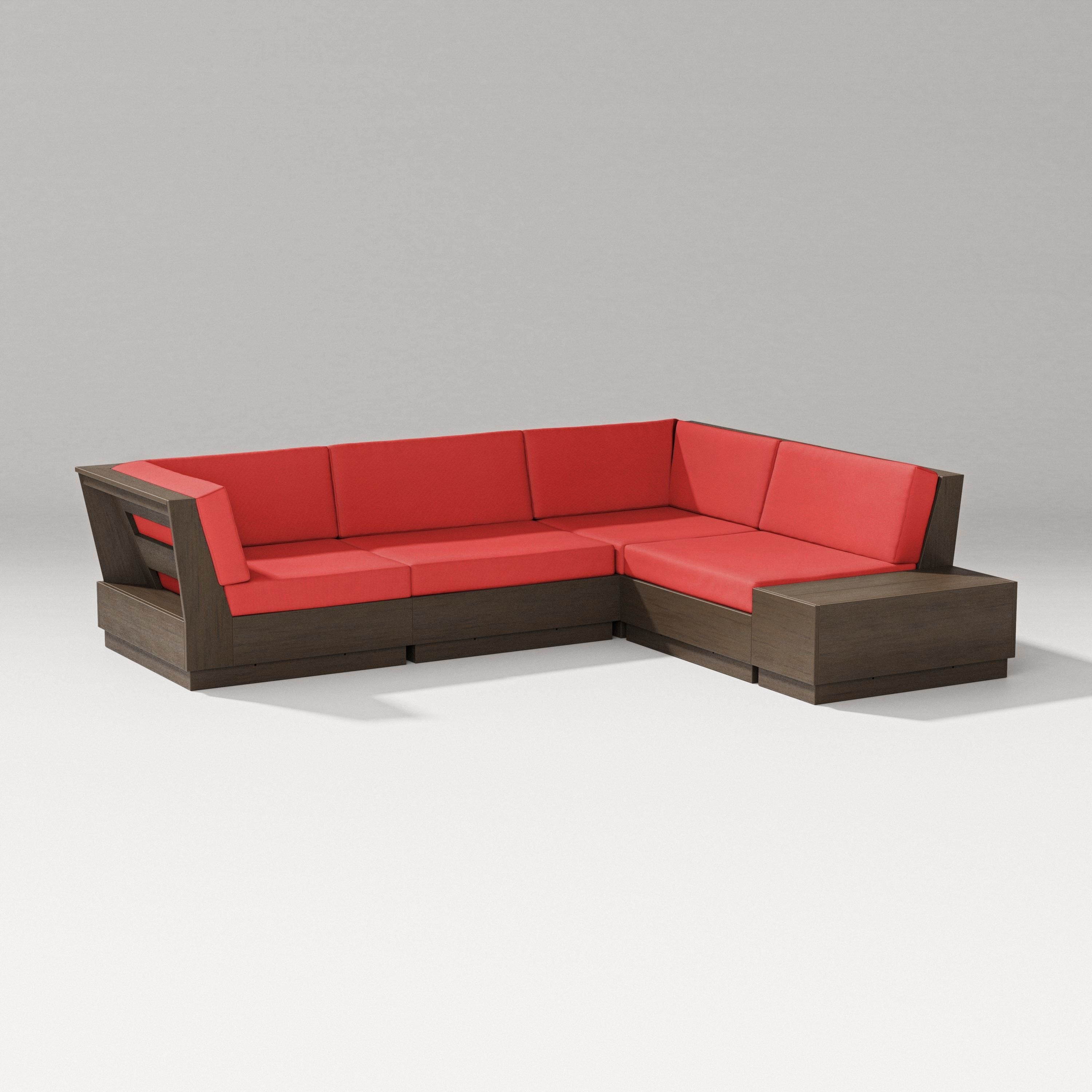 PW Designer Series Elevate Corner Sectional in Kona / Crimson Linen