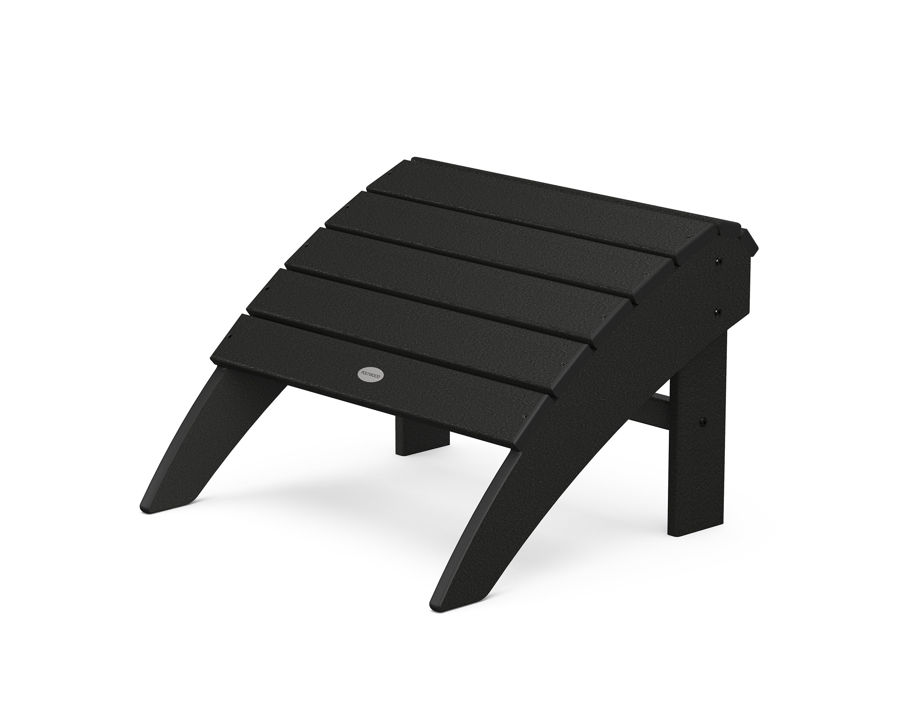 POLYWOOD Vineyard Curveback Adirondack Ottoman in Black