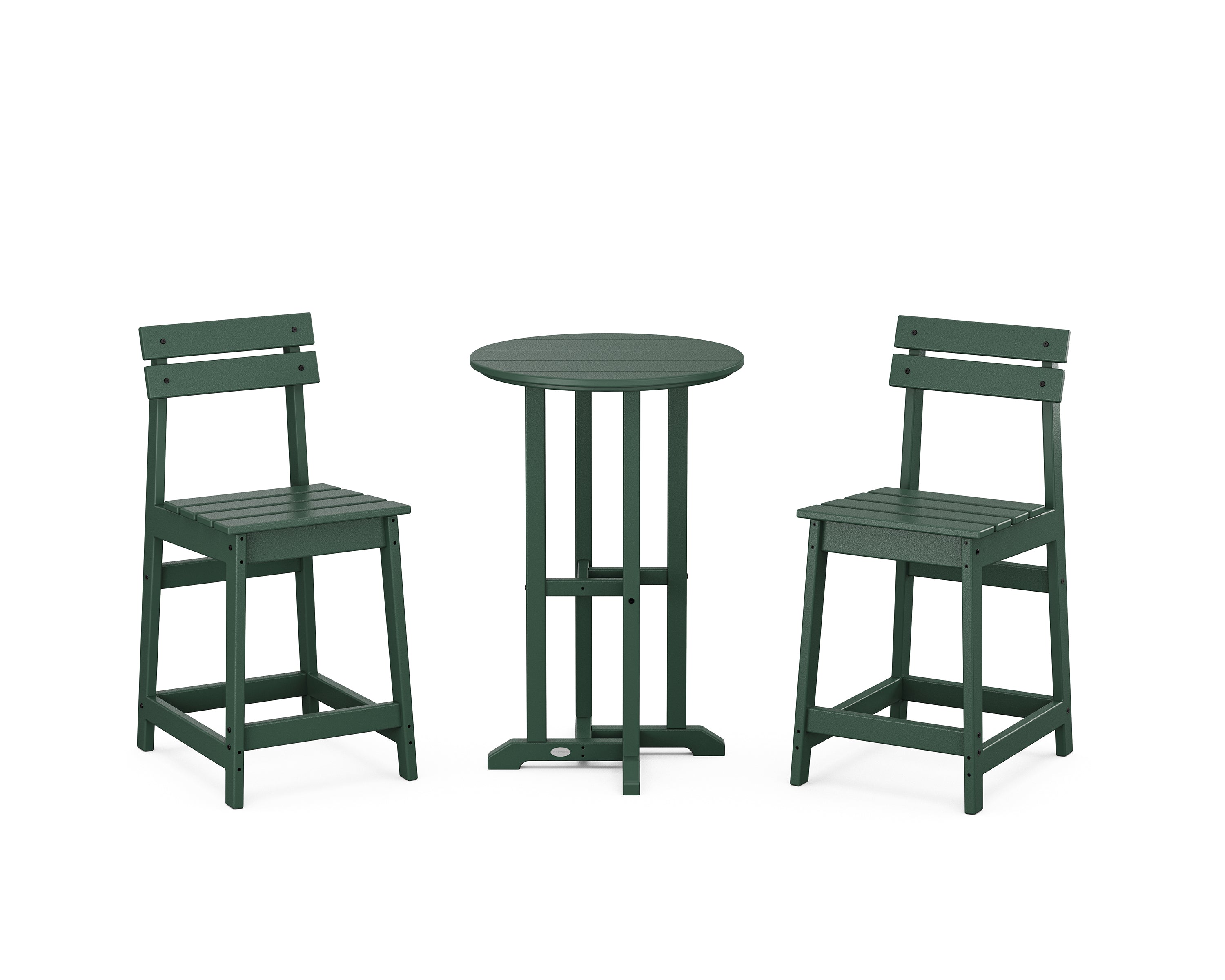 POLYWOOD Modern Studio Plaza 3-Piece Bistro Counter Set in Green