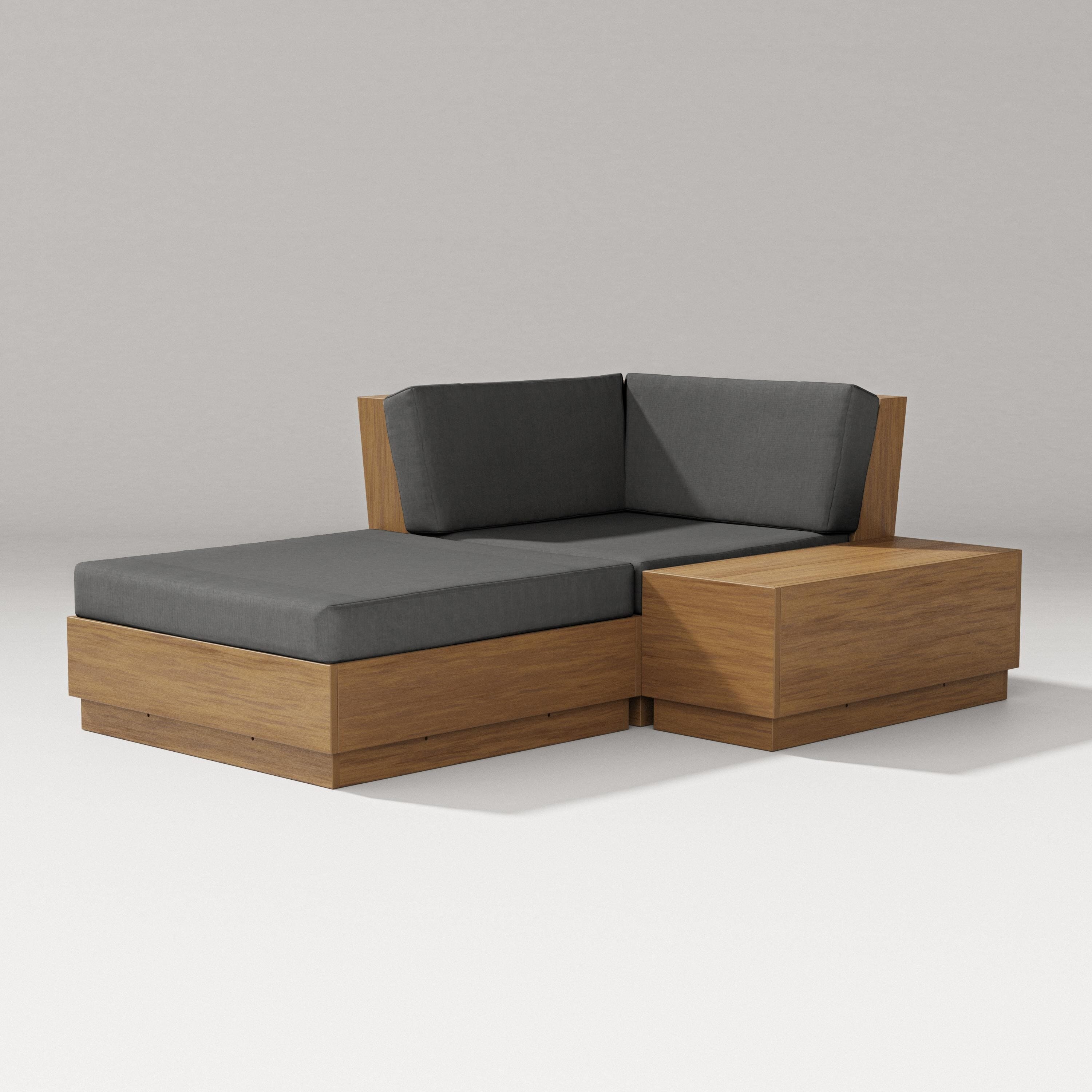 PW Designer Series Elevate Corner Chaise in Natural / Spectrum Carbon