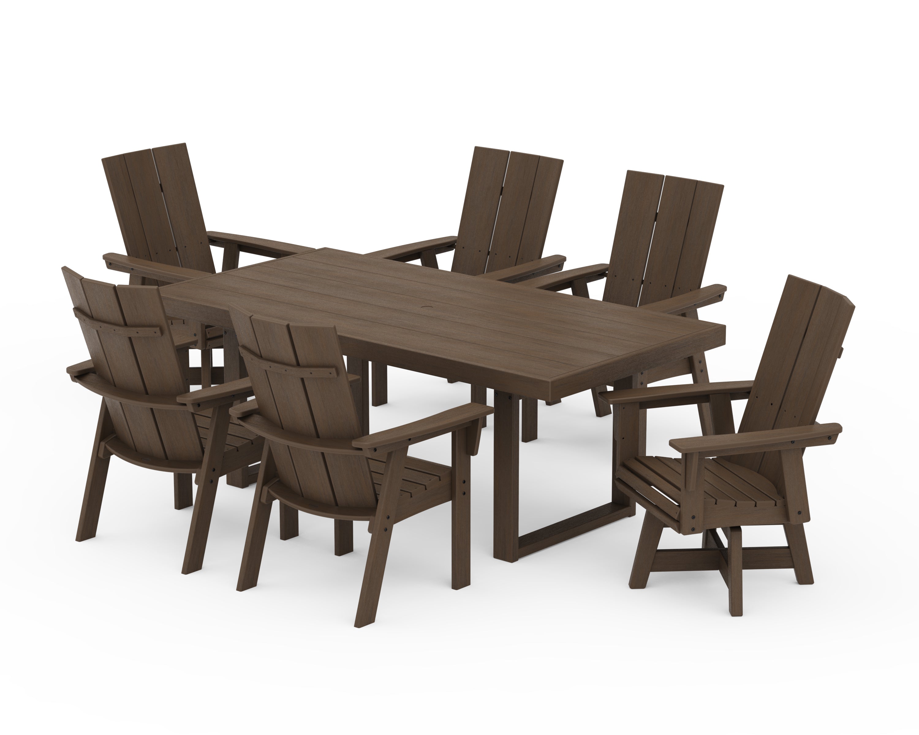 POLYWOOD Modern Adirondack 7-Piece Dining Set in Kona