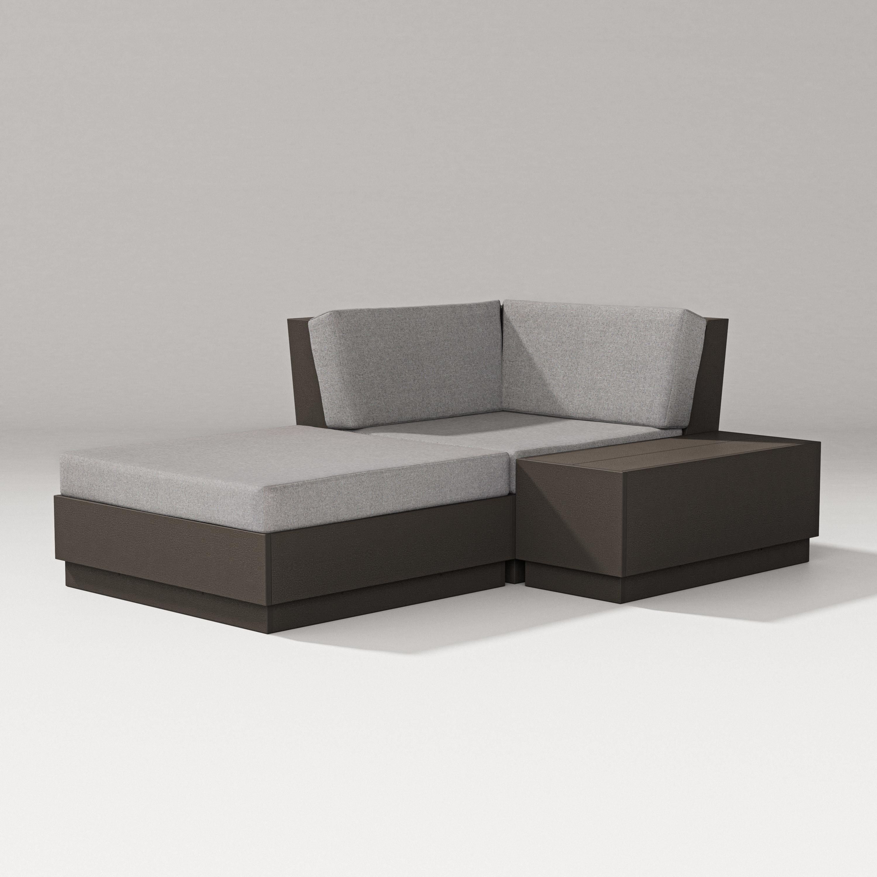 PW Designer Series Elevate Corner Chaise in Vintage Coffee / Grey Mist