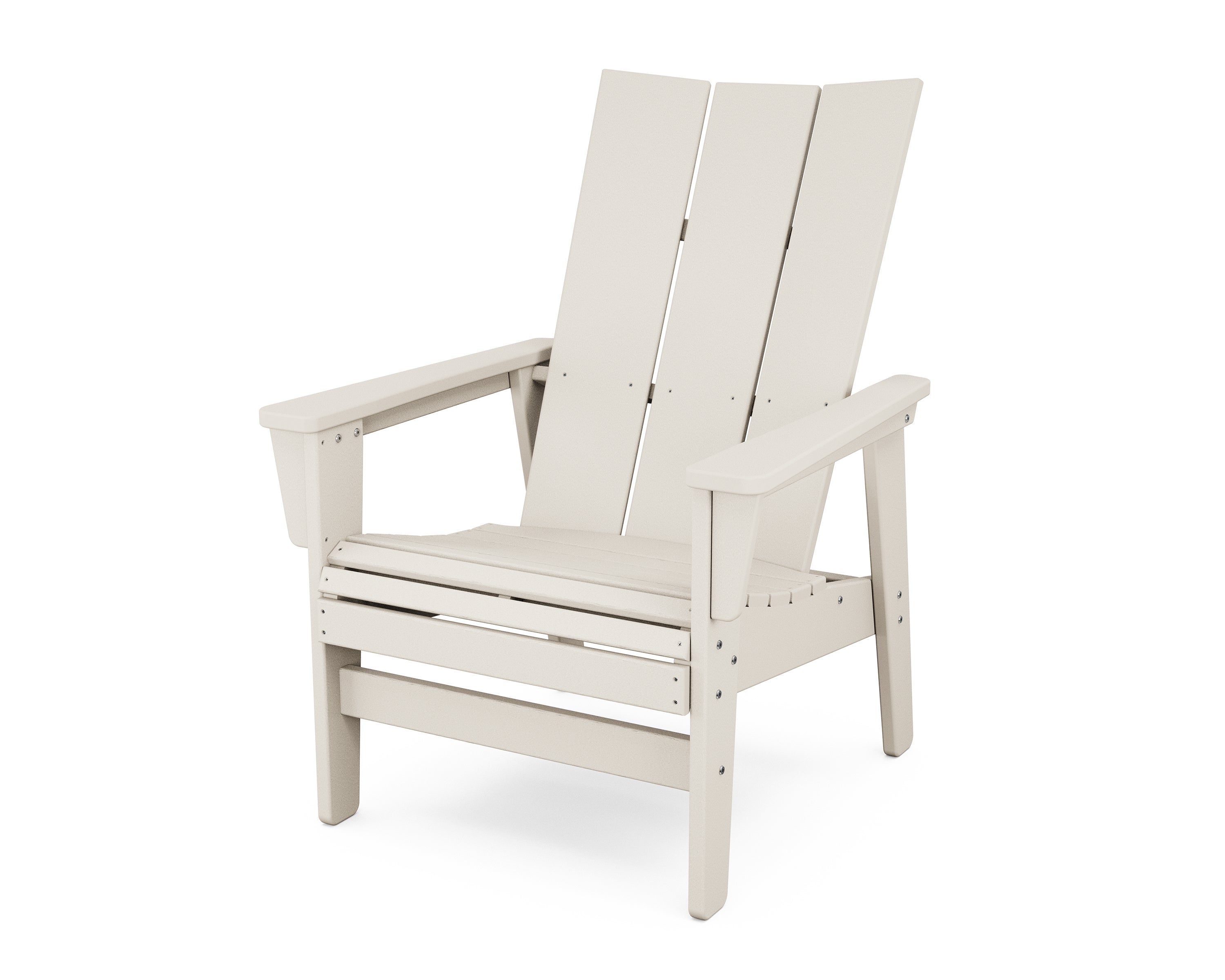 POLYWOOD Modern Grand Upright Adirondack Chair in Sand