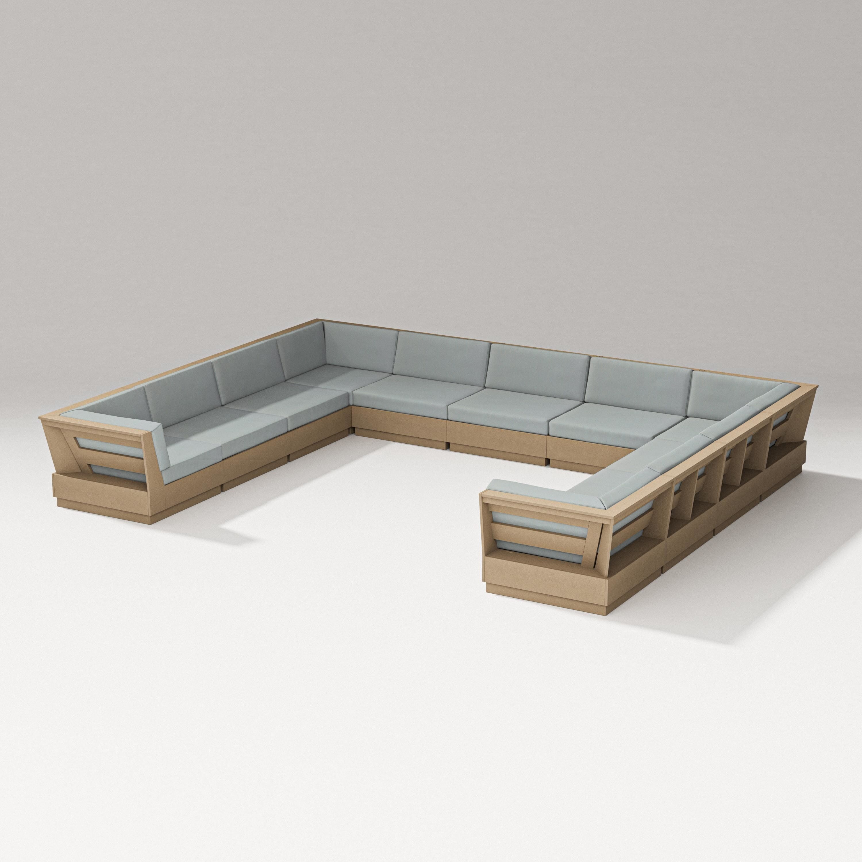 PW Designer Series Elevate Large U-Shaped Sectional in Vintage Sahara / Spa