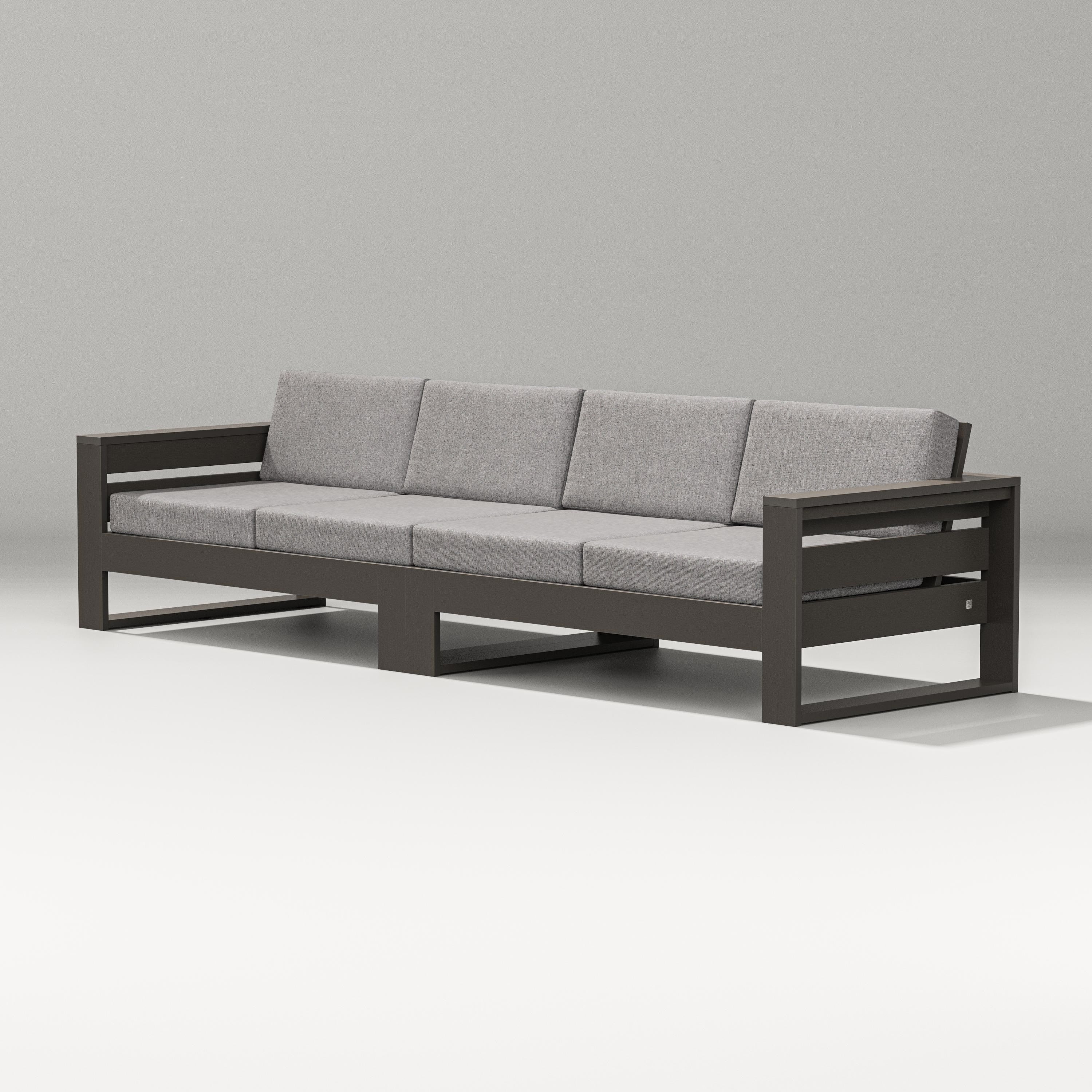 PW Designer Series Latitude Straight Sectional in Vintage Coffee / Grey Mist