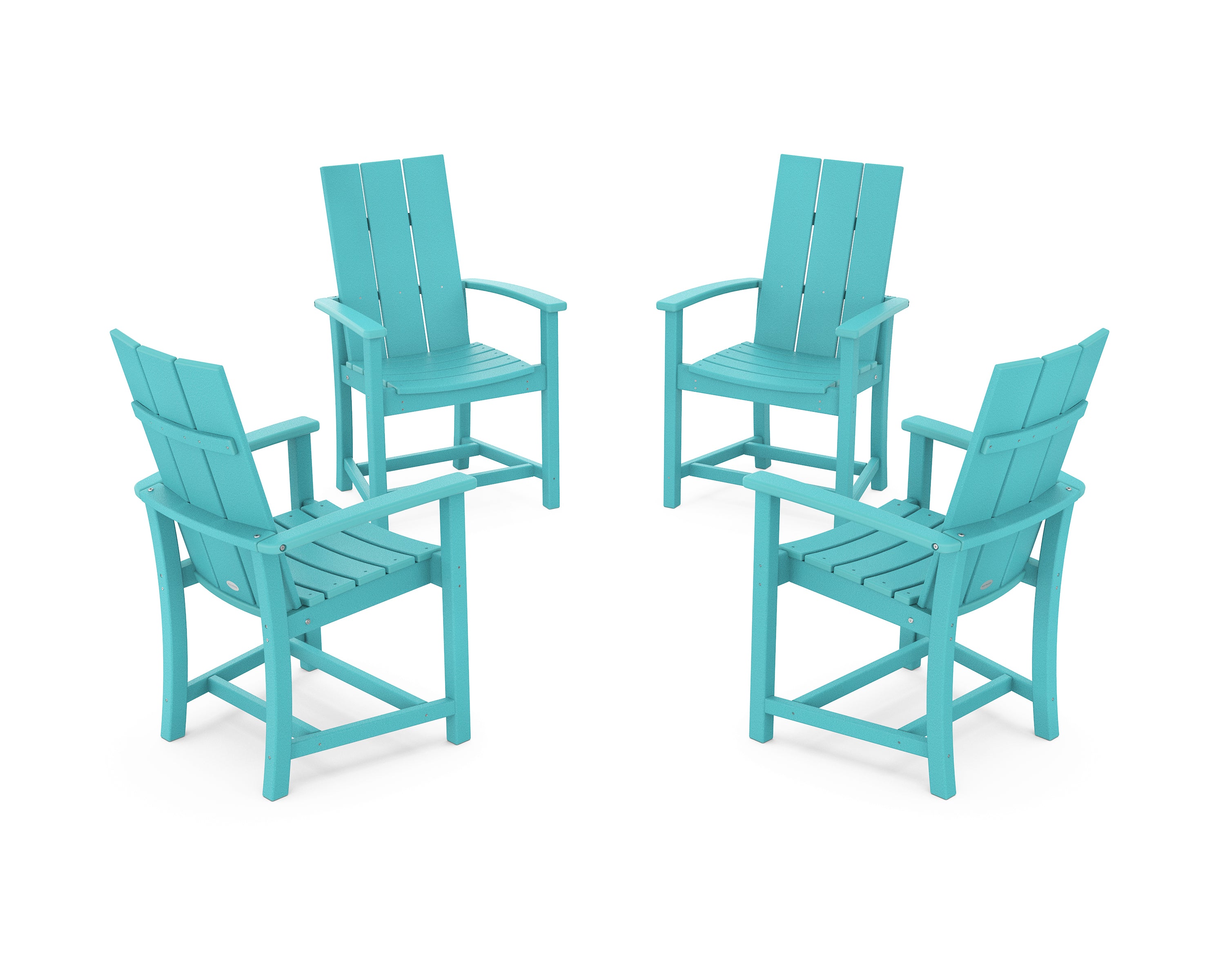 POLYWOOD Modern 4-Piece Upright Adirondack Conversation Set in Aruba