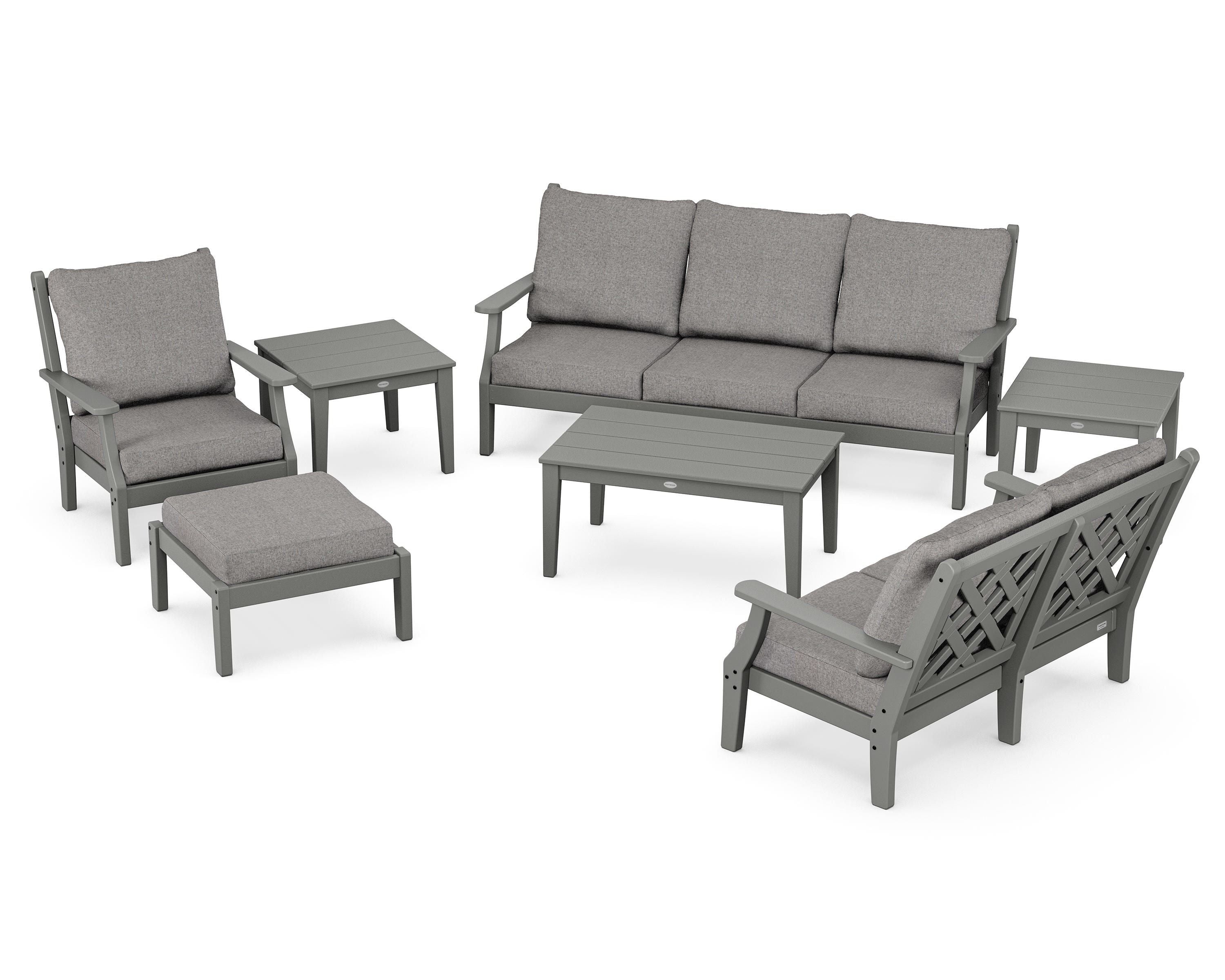 Country Living Wovendale 7-Piece Deep Seating Set in Slate Grey / Grey Mist
