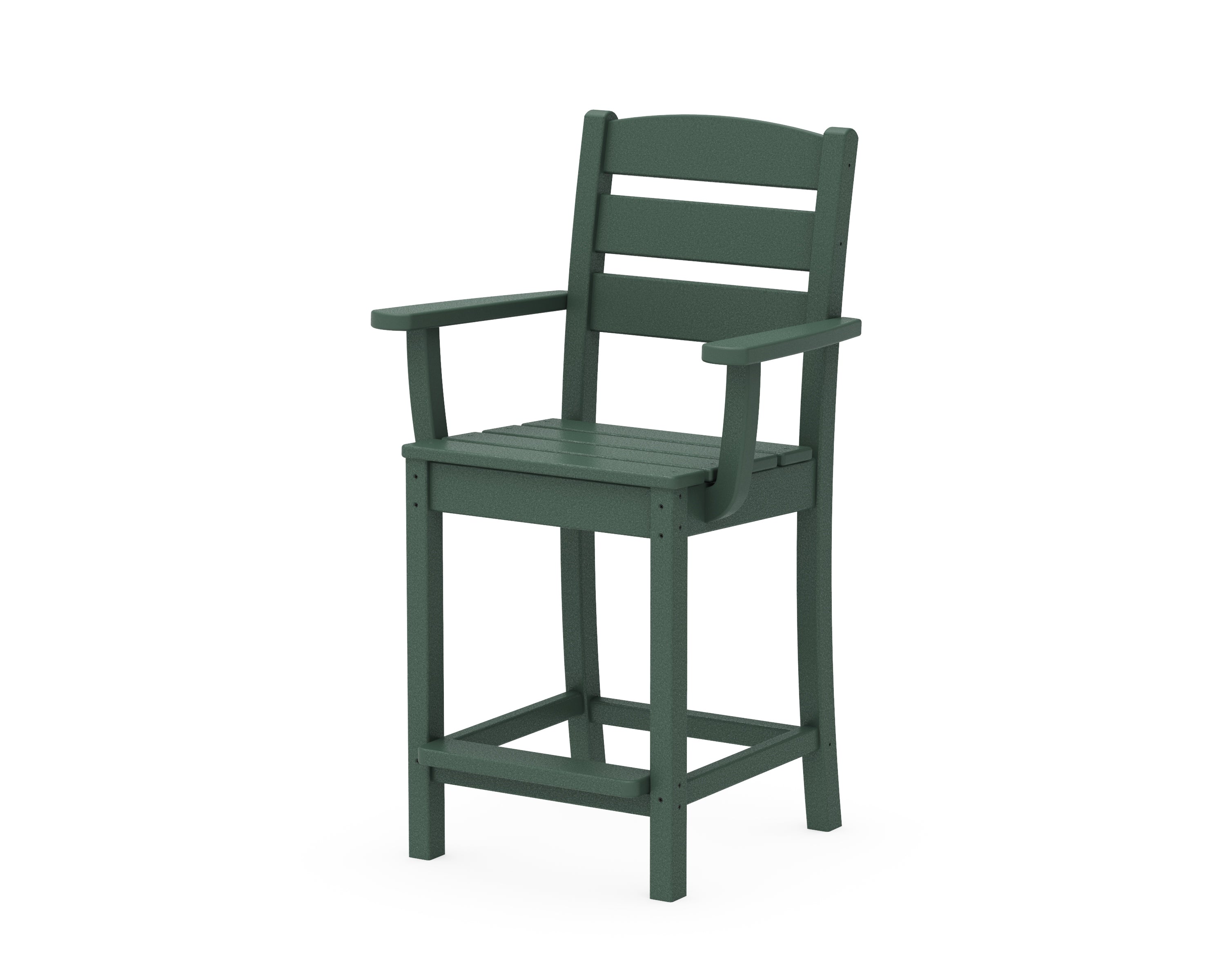 POLYWOOD Lakeside Counter Arm Chair in Green