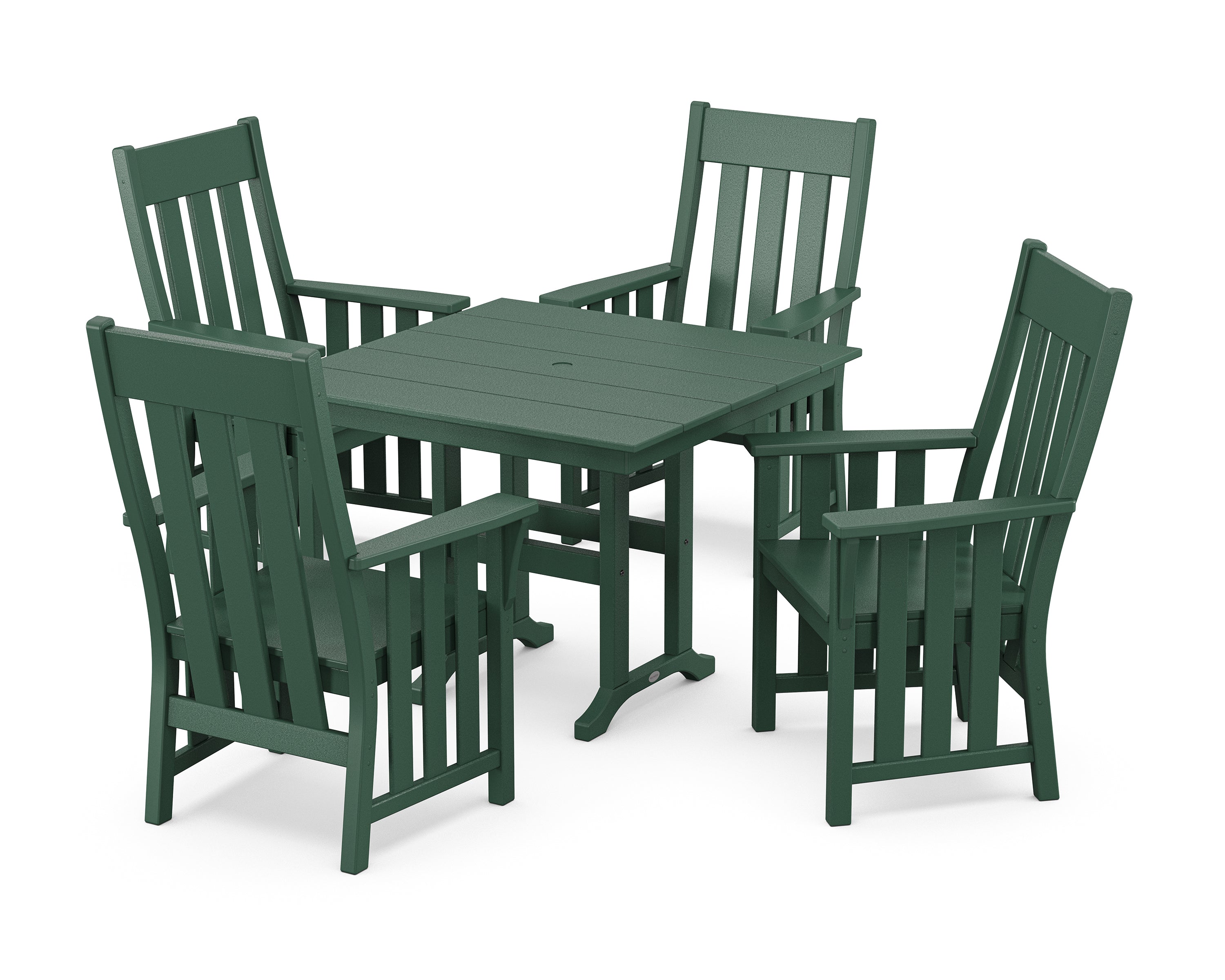Martha Stewart by POLYWOOD Acadia 5-Piece Farmhouse Dining Set in Green