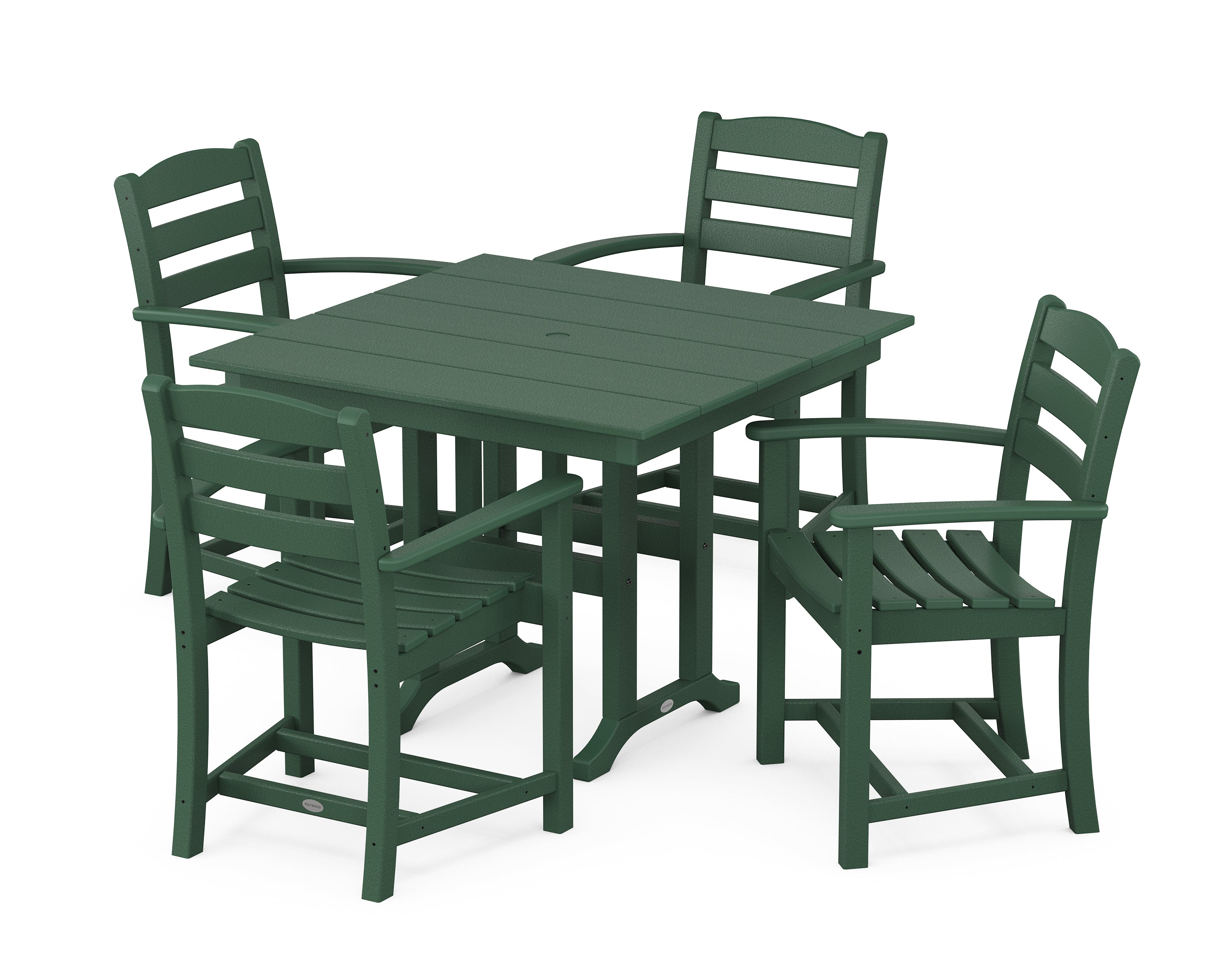 POLYWOOD La Casa Café 5-Piece Farmhouse Dining Set in Green