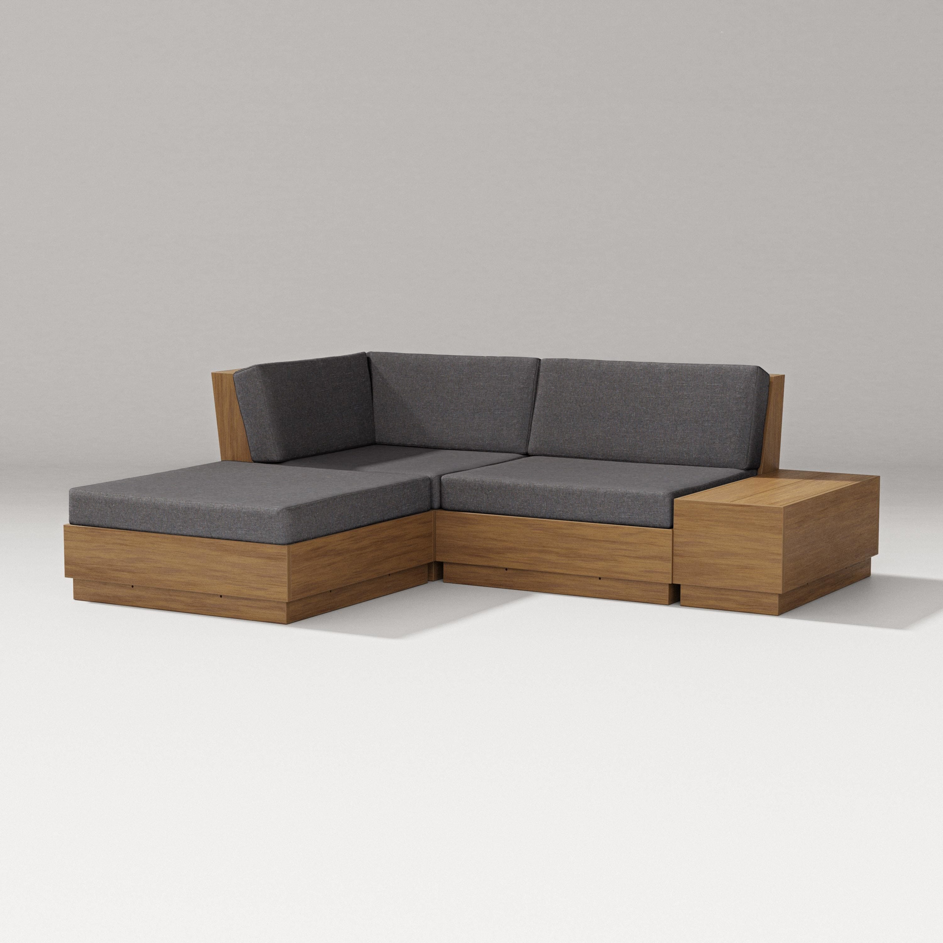 PW Designer Series Elevate Loveseat Sectional with Chaise in Natural / Ash Charcoal