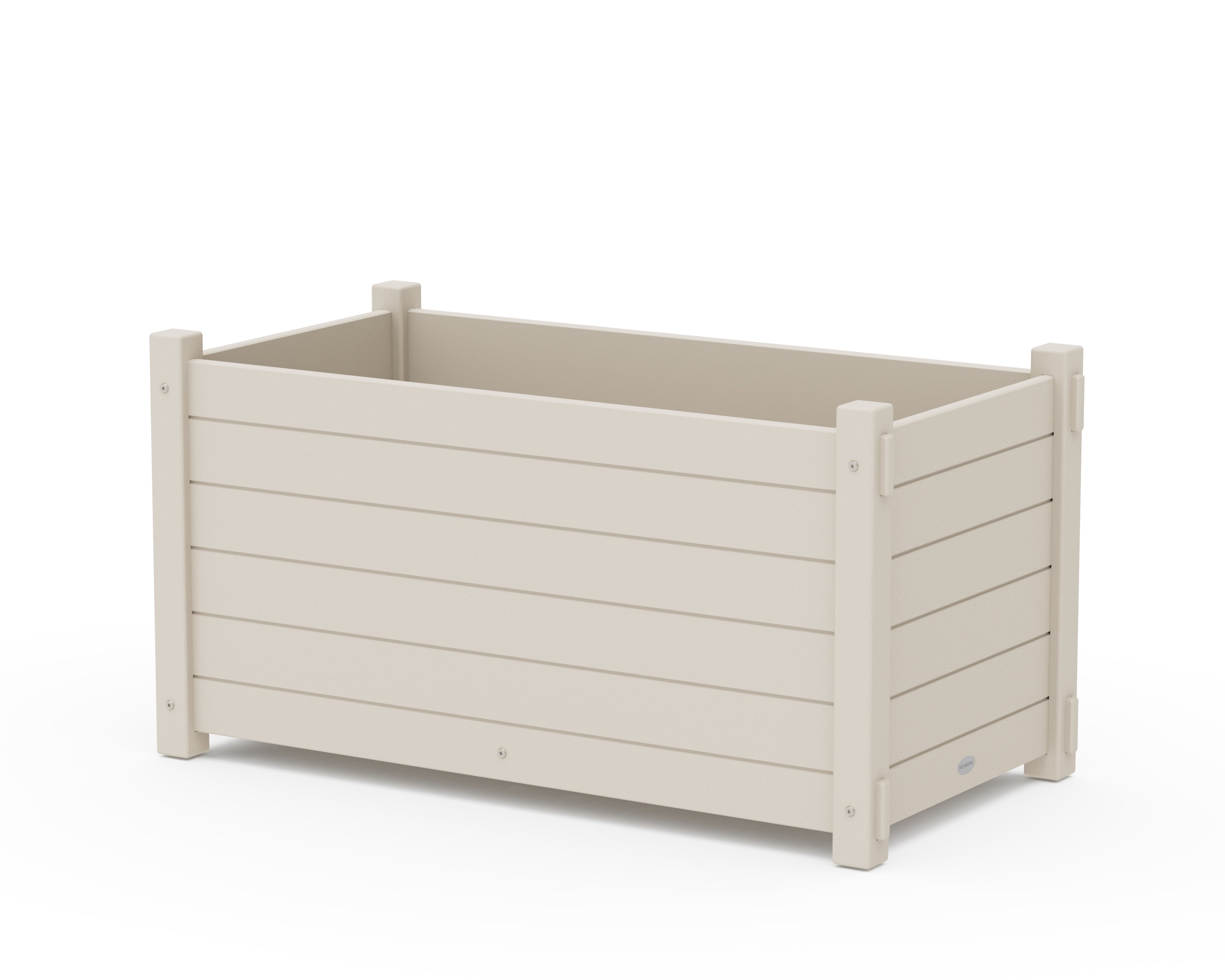 POLYWOOD Nautical Large Rectangle Double Planter Box in Sand