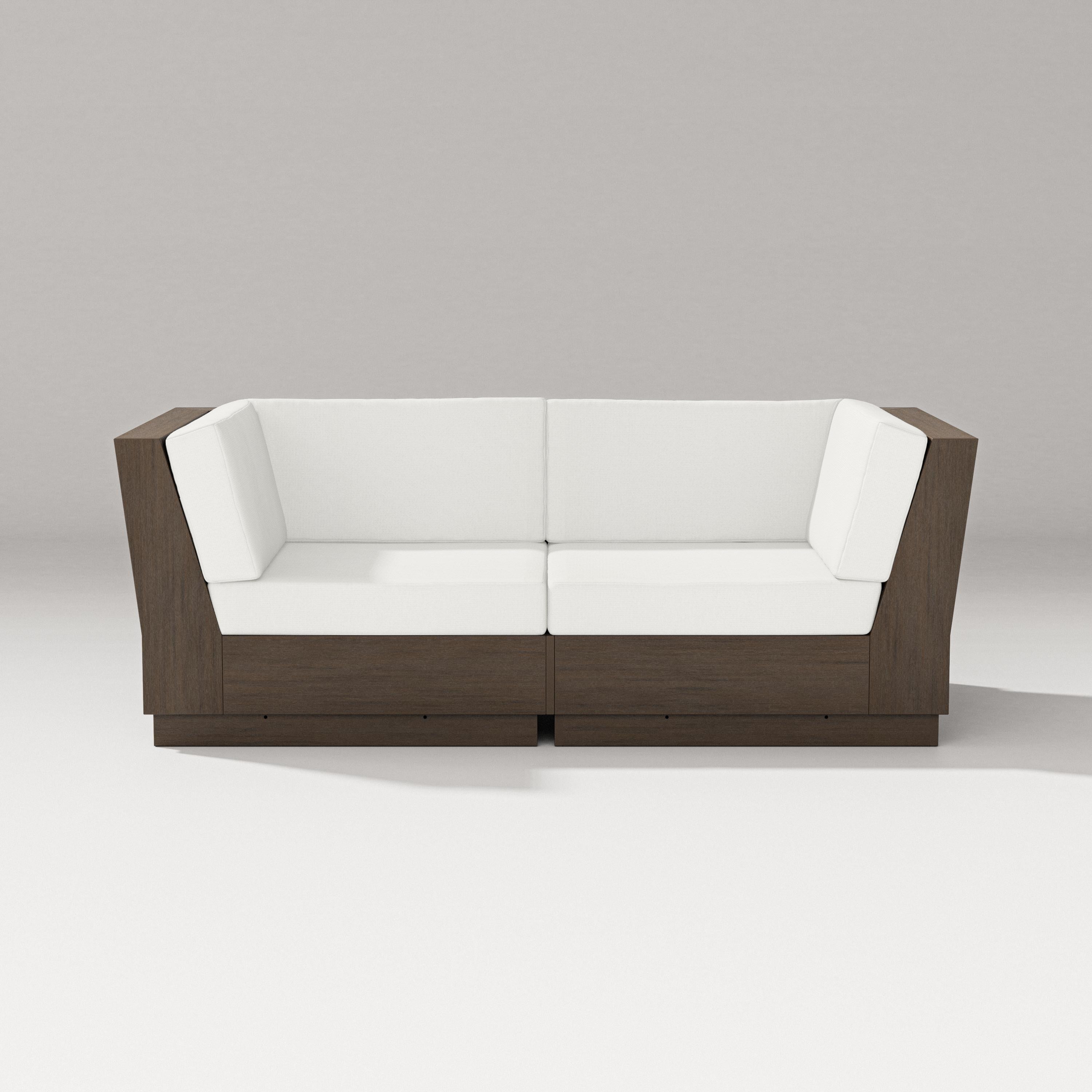 PW Designer Series Elevate Loveseat Sectional in Kona / Natural Linen