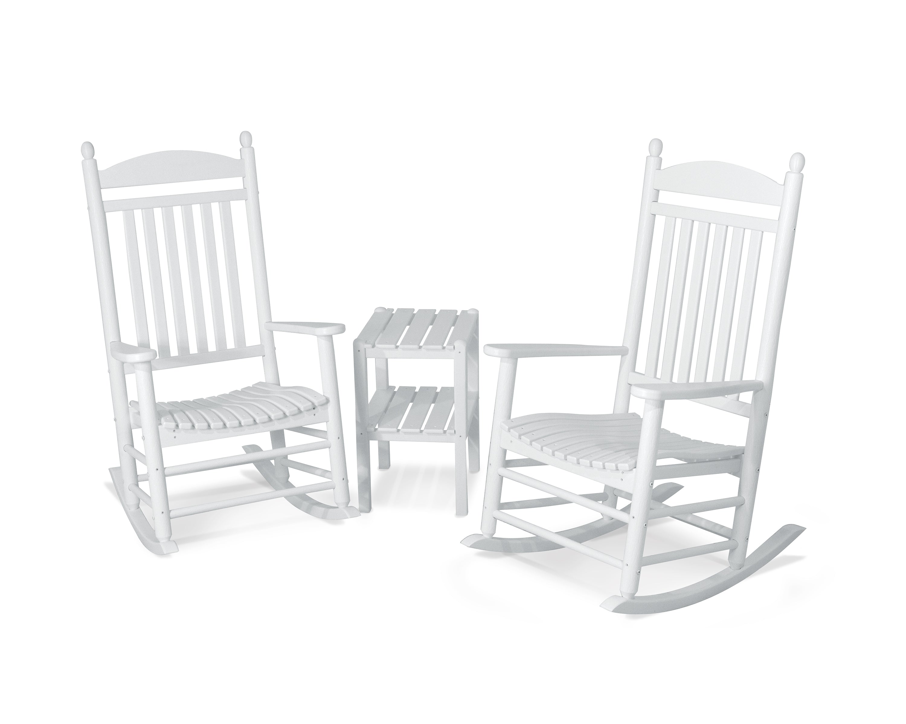 POLYWOOD Jefferson 3-Piece Rocker Set in White
