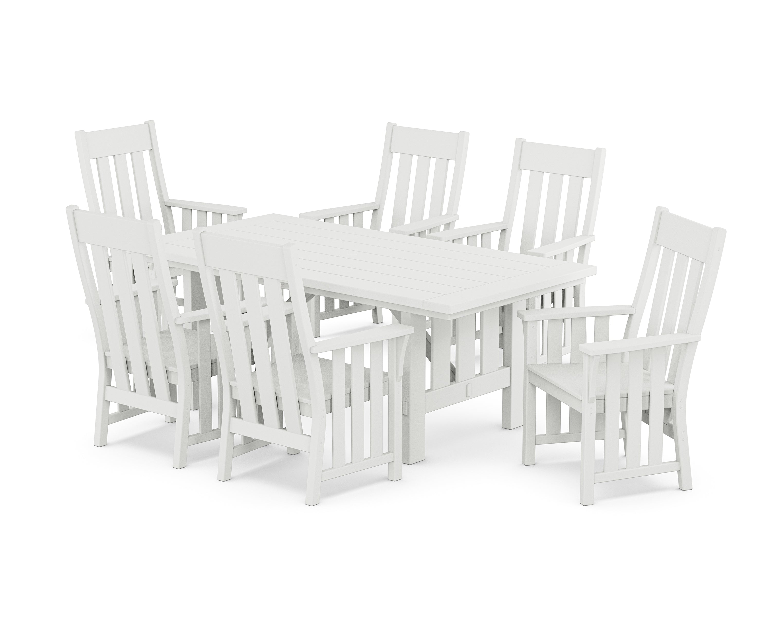 Martha Stewart by POLYWOOD Acadia Arm Chair 7-Piece Dining Set in White