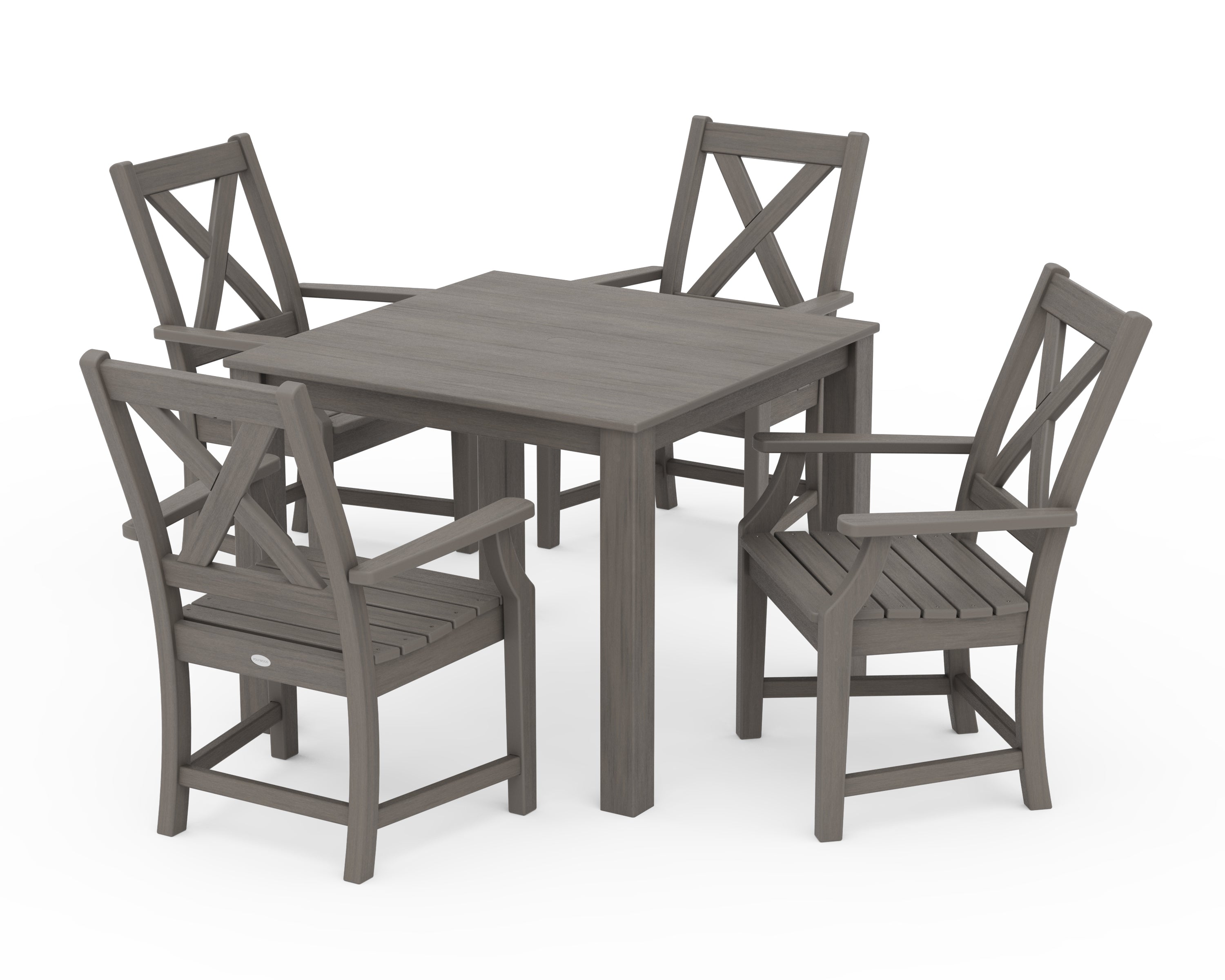 POLYWOOD Braxton 5-Piece Parsons Dining Set in Driftwood