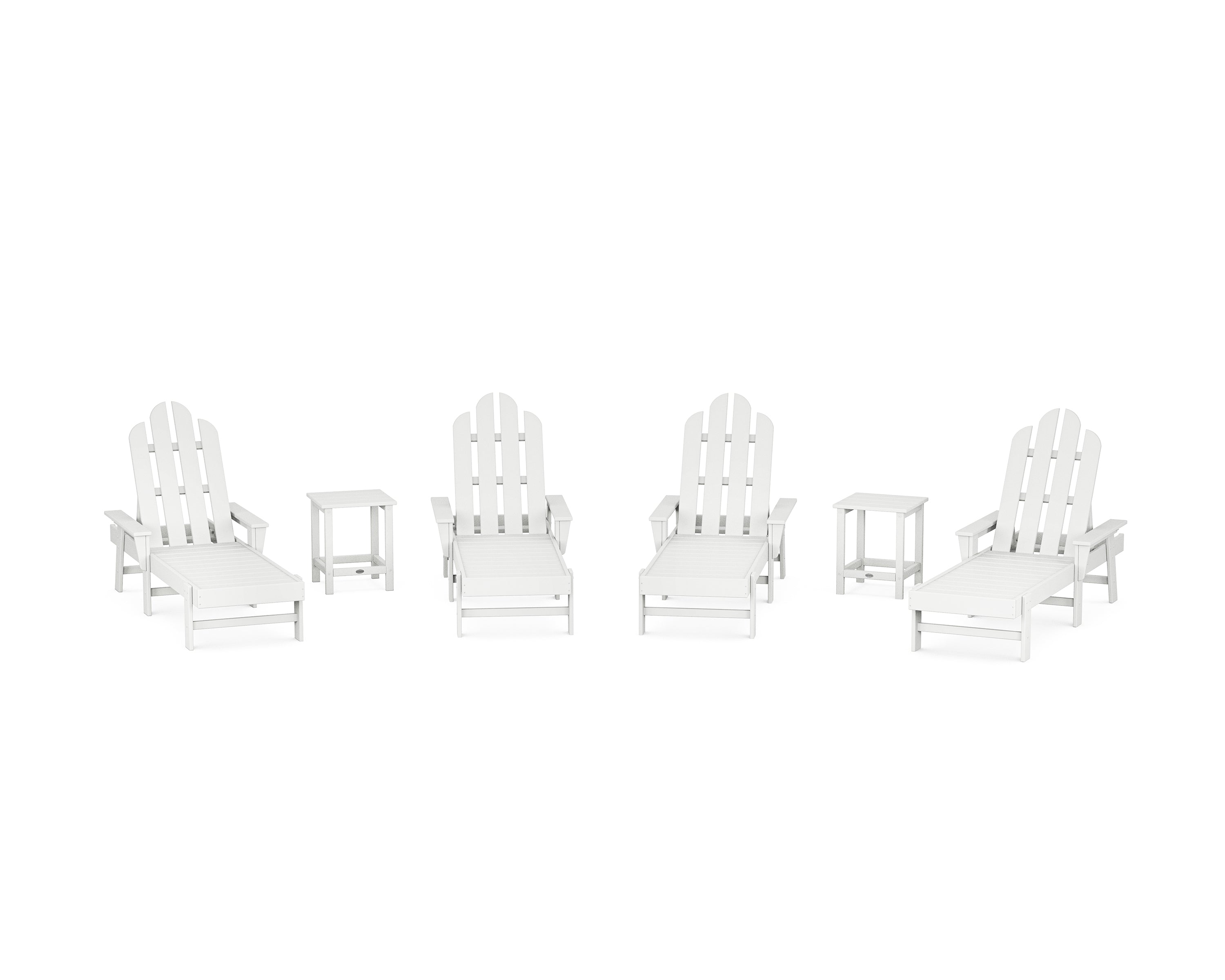 POLYWOOD Long Island Chaise 6-Piece Set in White