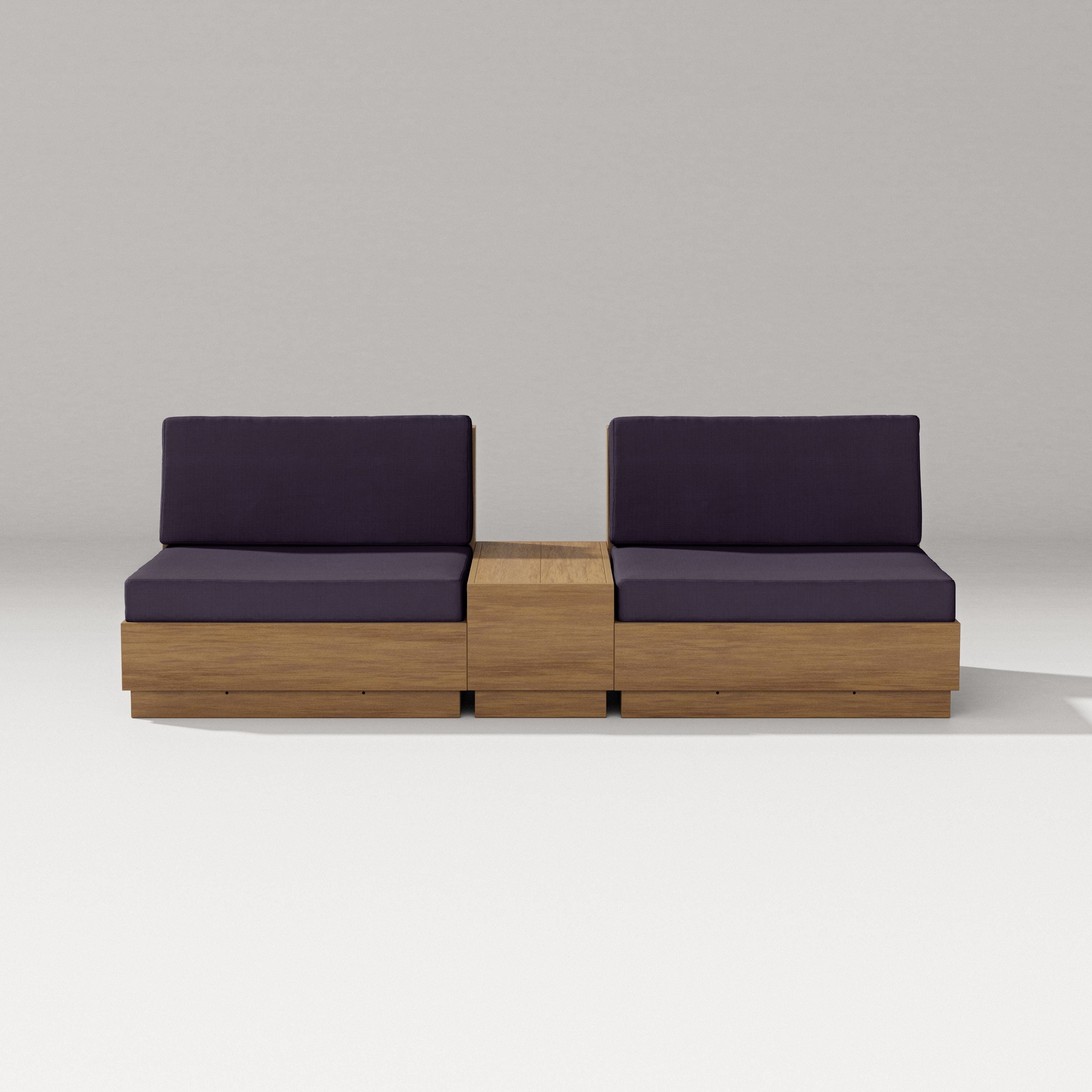 PW Designer Series Elevate Lounge Chair Set in Natural / Navy Linen