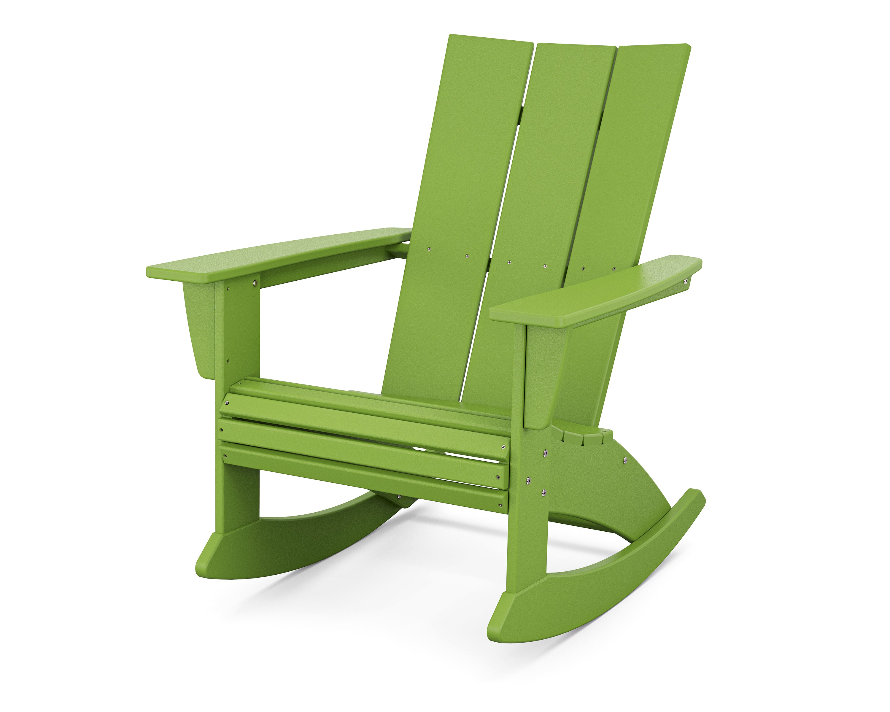 POLYWOOD Modern Curveback Adirondack Rocking Chair in Lime