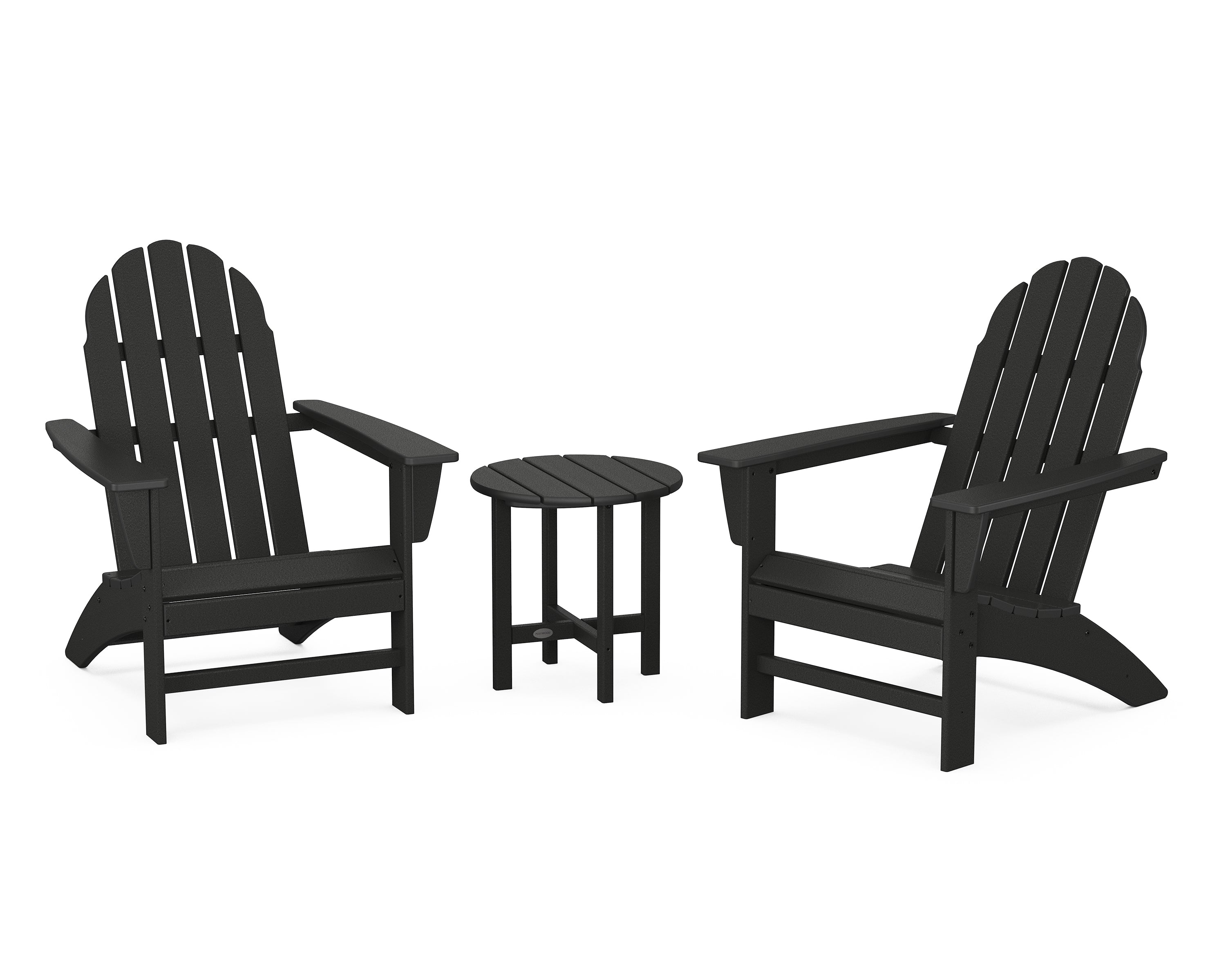 POLYWOOD Vineyard 3-Piece Adirondack Set in Black