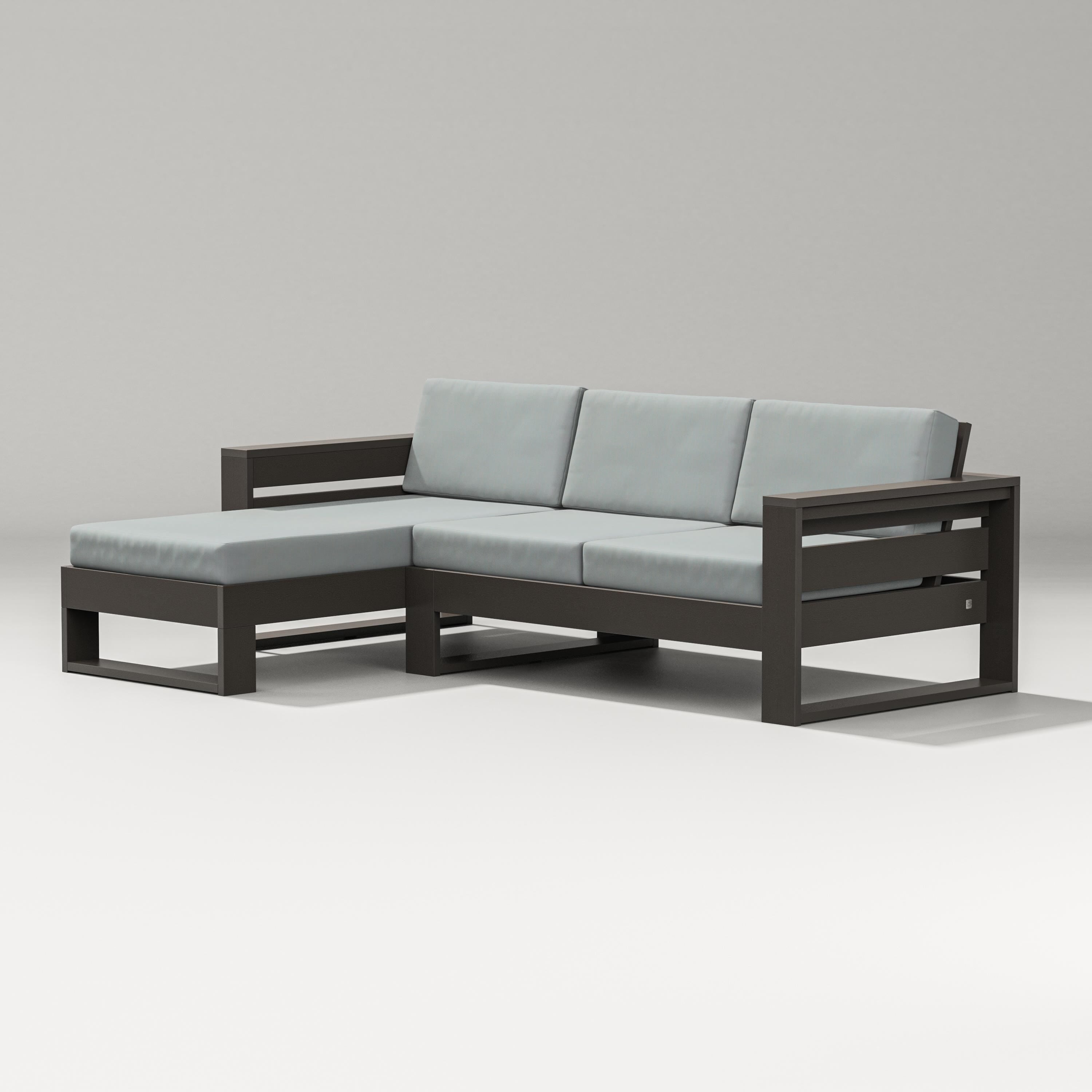 PW Designer Series Latitude Left Chaise Sectional in Vintage Coffee / Spa