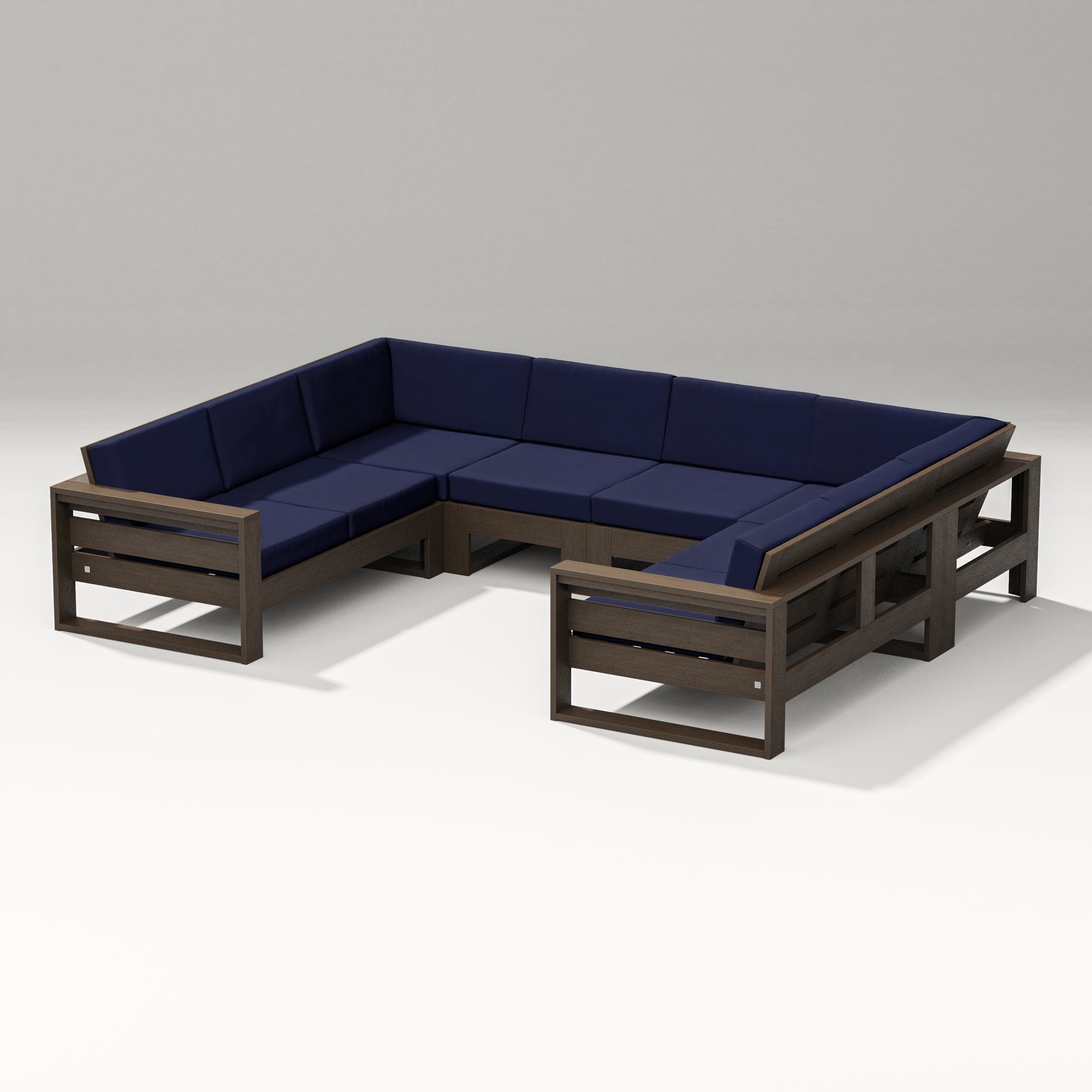 PW Designer Series Latitude U-Shaped Sectional in Kona / Navy