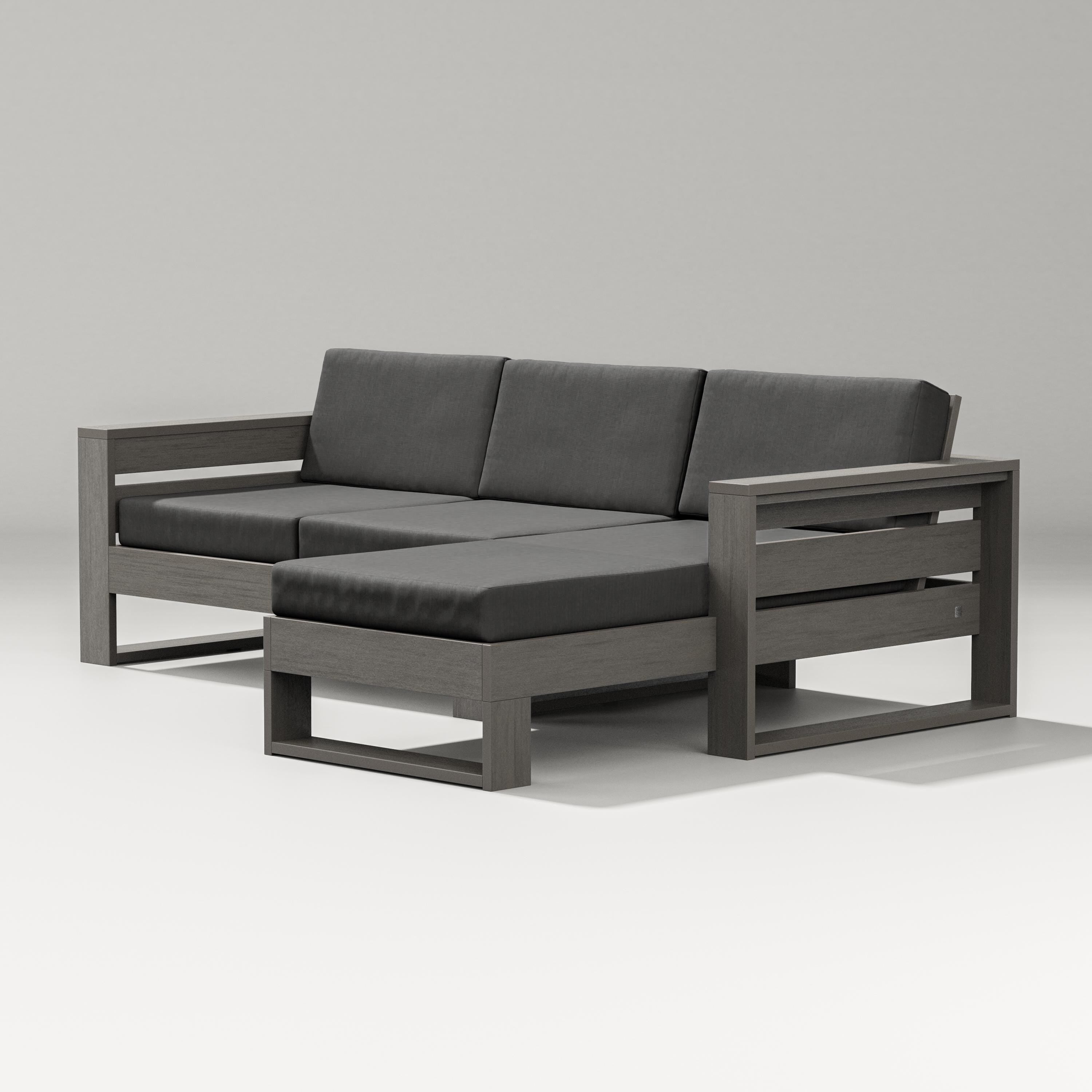 PW Designer Series Latitude Right Chaise Sectional in Driftwood / Spectrum Carbon