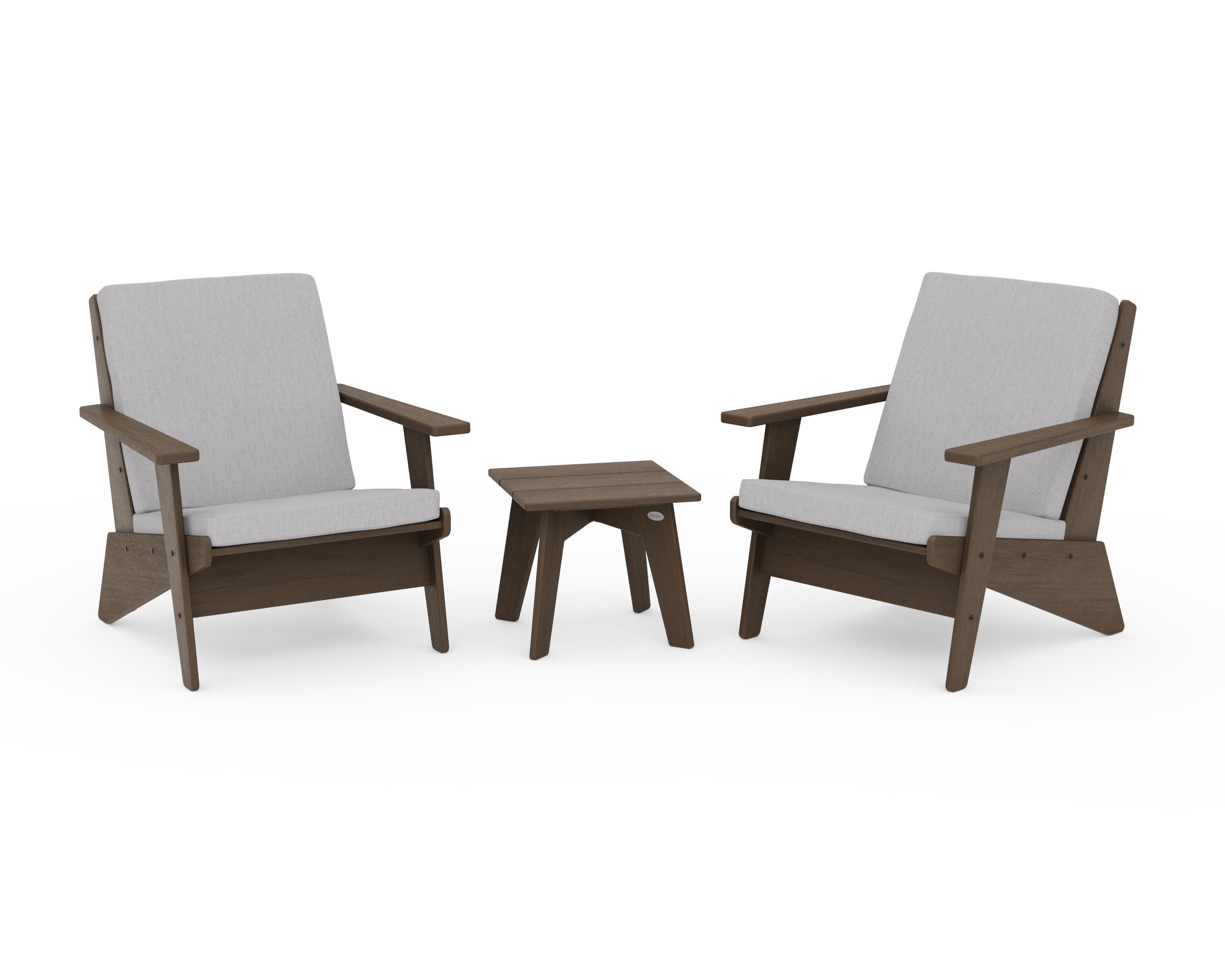 POLYWOOD Riviera Modern Lounge 3-Piece Set in Kona / Granite