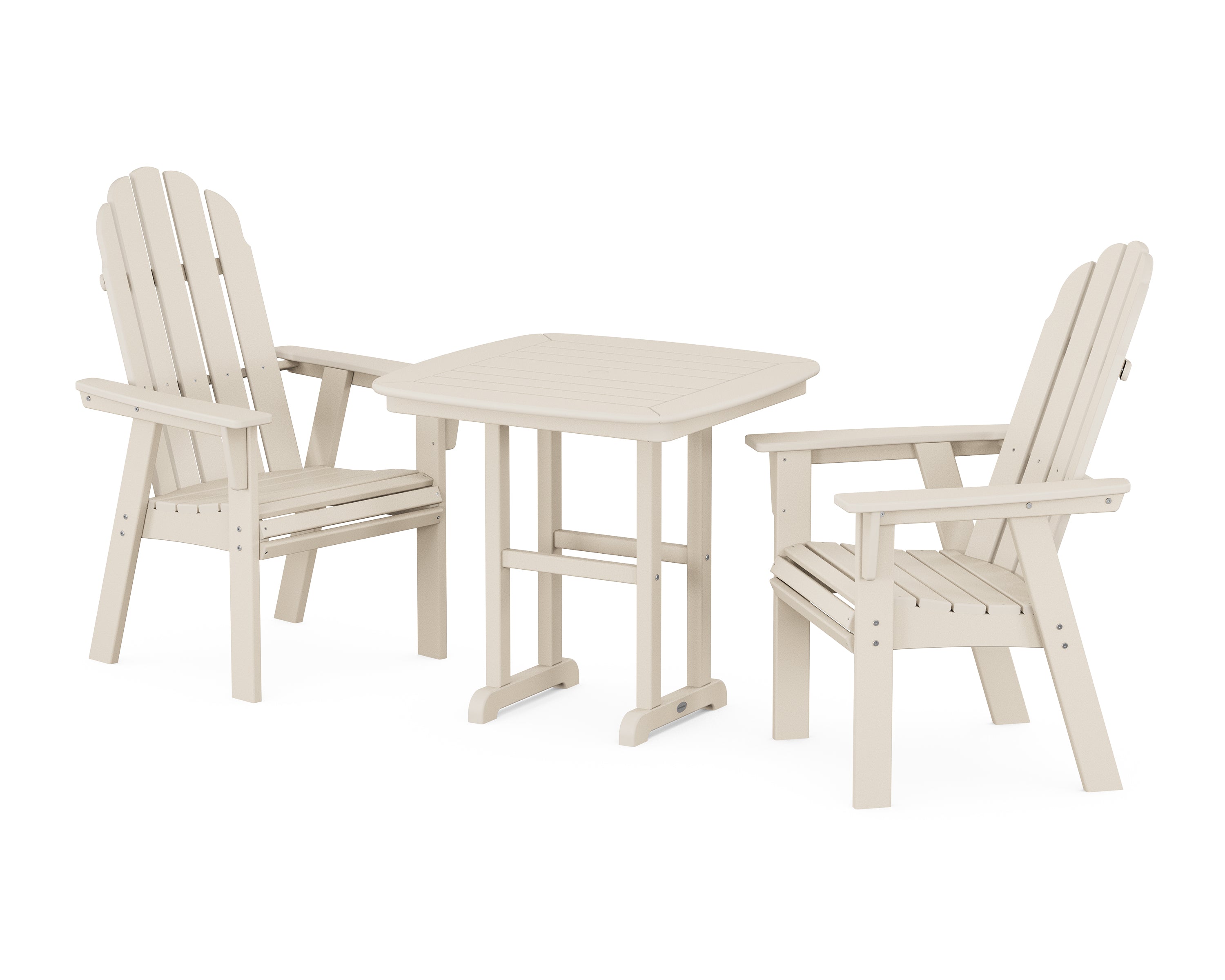 POLYWOOD® Vineyard Adirondack 3-Piece Dining Set in Sand