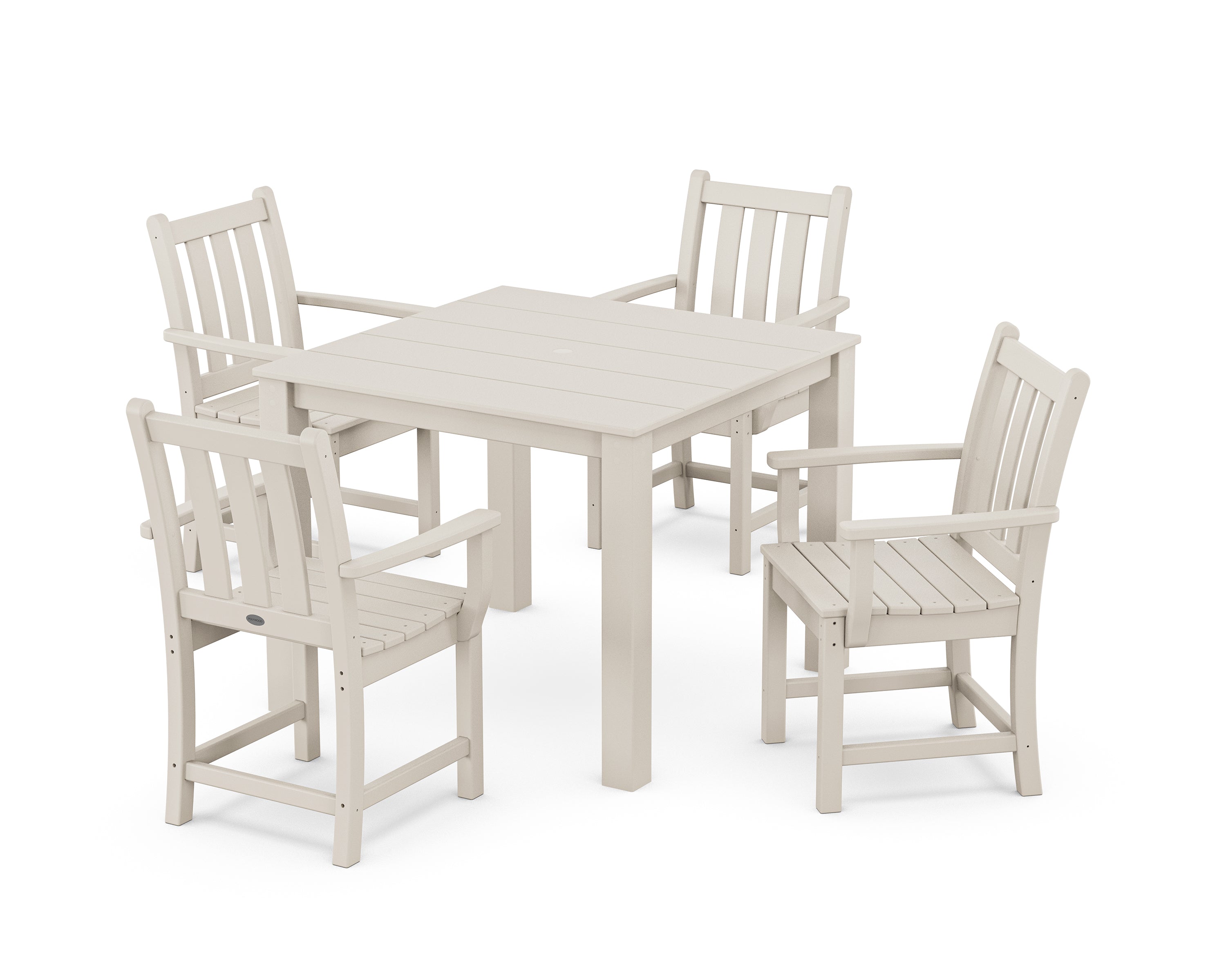POLYWOOD Traditional Garden 5-Piece Parsons Dining Set in Sand