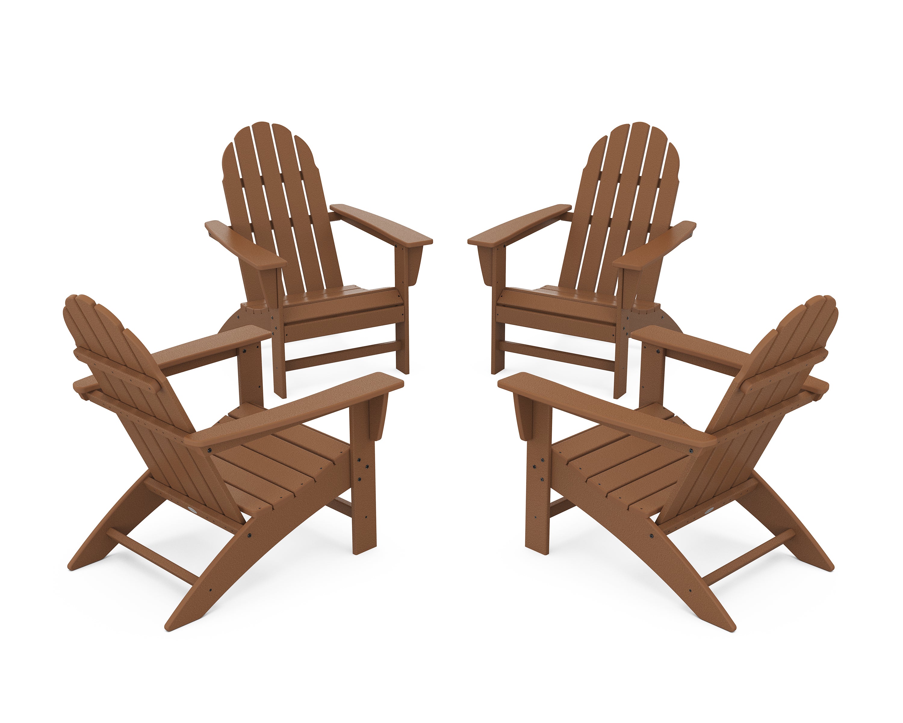 POLYWOOD Vineyard 4-Piece Adirondack Conversation Set in Teak