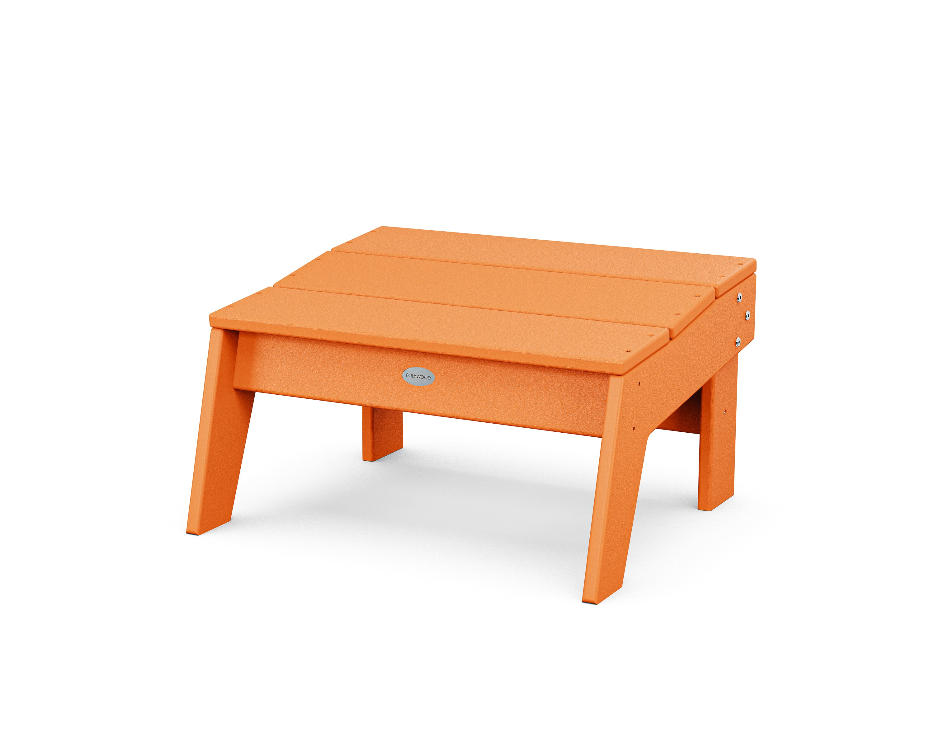 POLYWOOD Modern Studio Oversized Ottoman in Tangerine