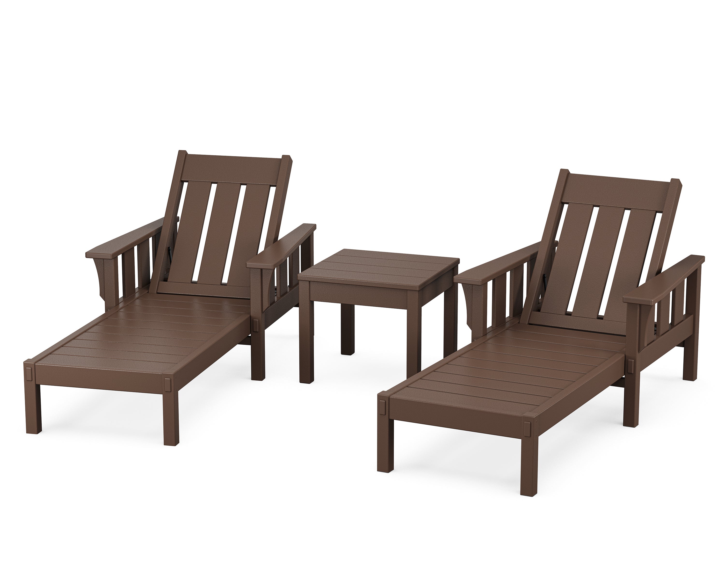 Martha Stewart by POLYWOOD Acadia 3-Piece Chaise Set in Mahogany