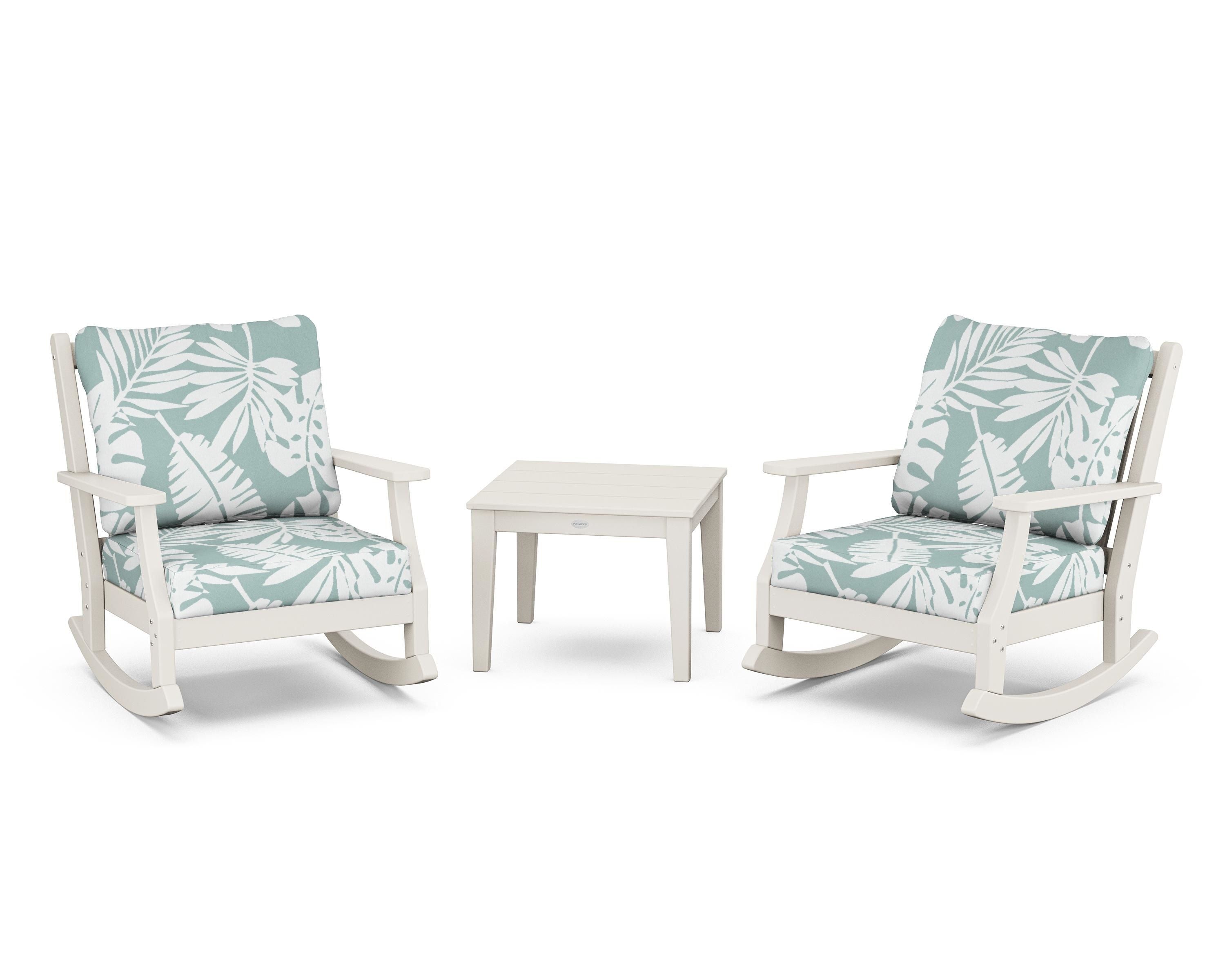 Country Living Wovendale 3-Piece Deep Seating Rocker Set in Sand / Leaf Glacier Spa