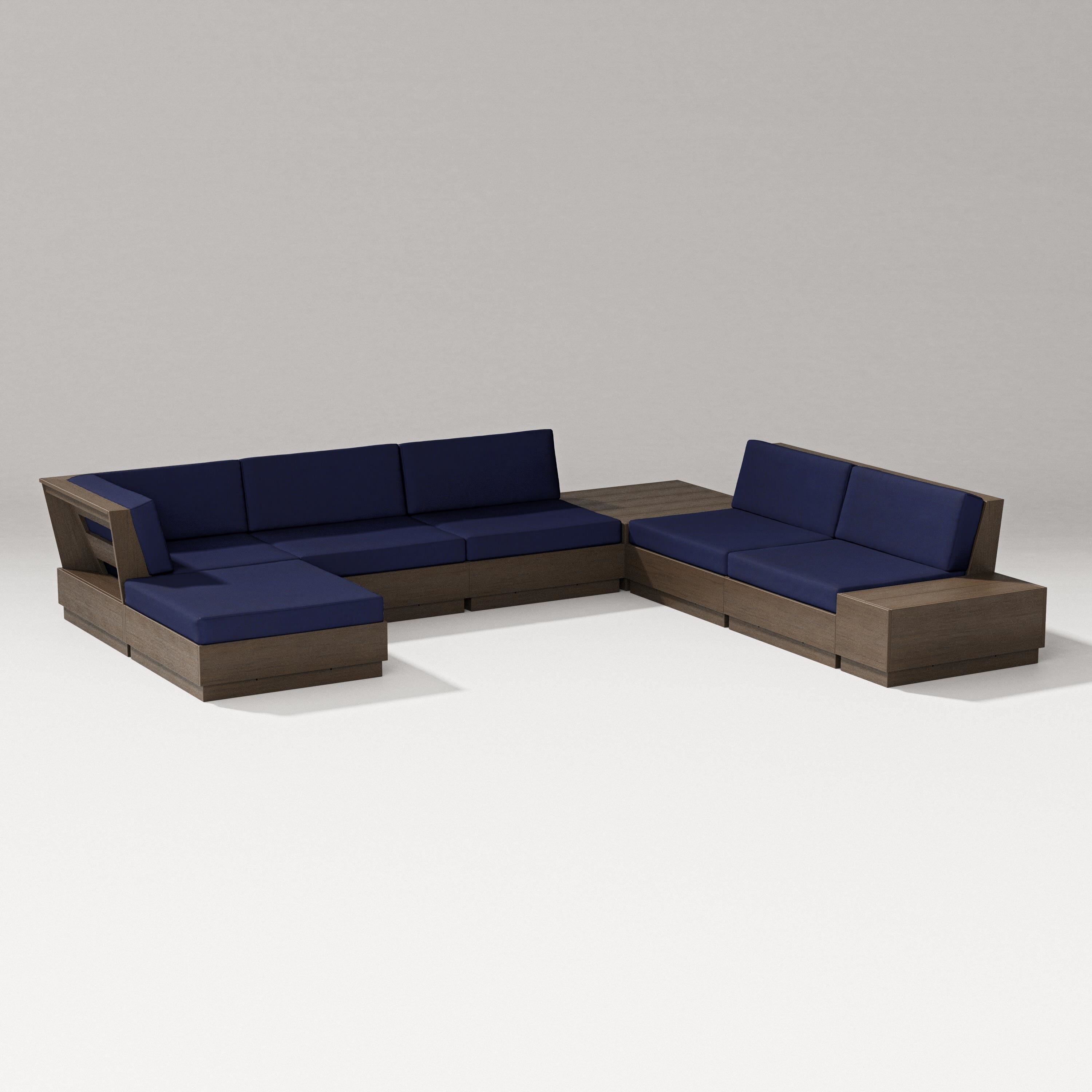 PW Designer Series Elevate 8-Piece Corner Sectional in Kona / Navy