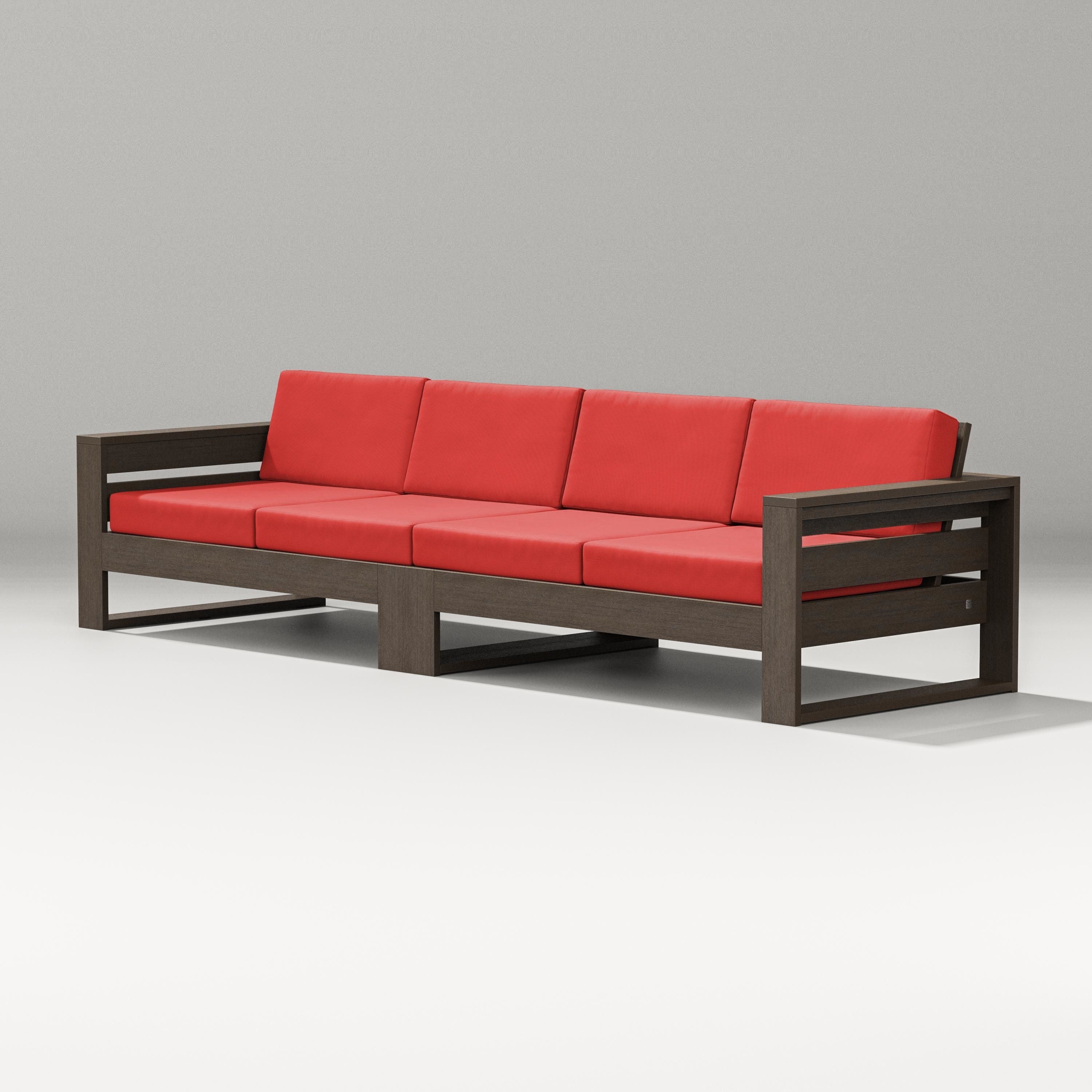 PW Designer Series Latitude Straight Sectional in Kona / Crimson Linen