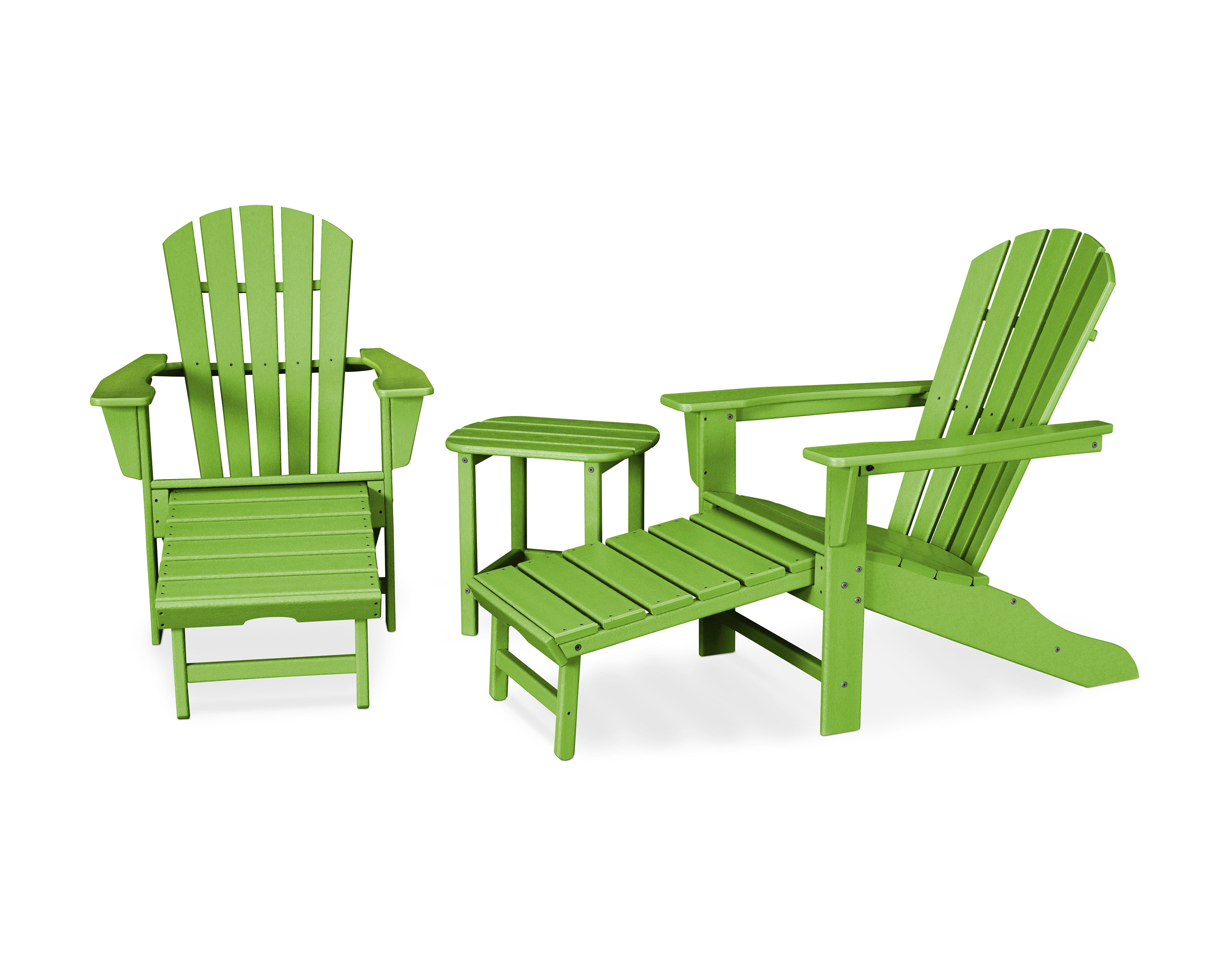 POLYWOOD® Palm Coast Ultimate Adirondack 3-Piece Set in Lime