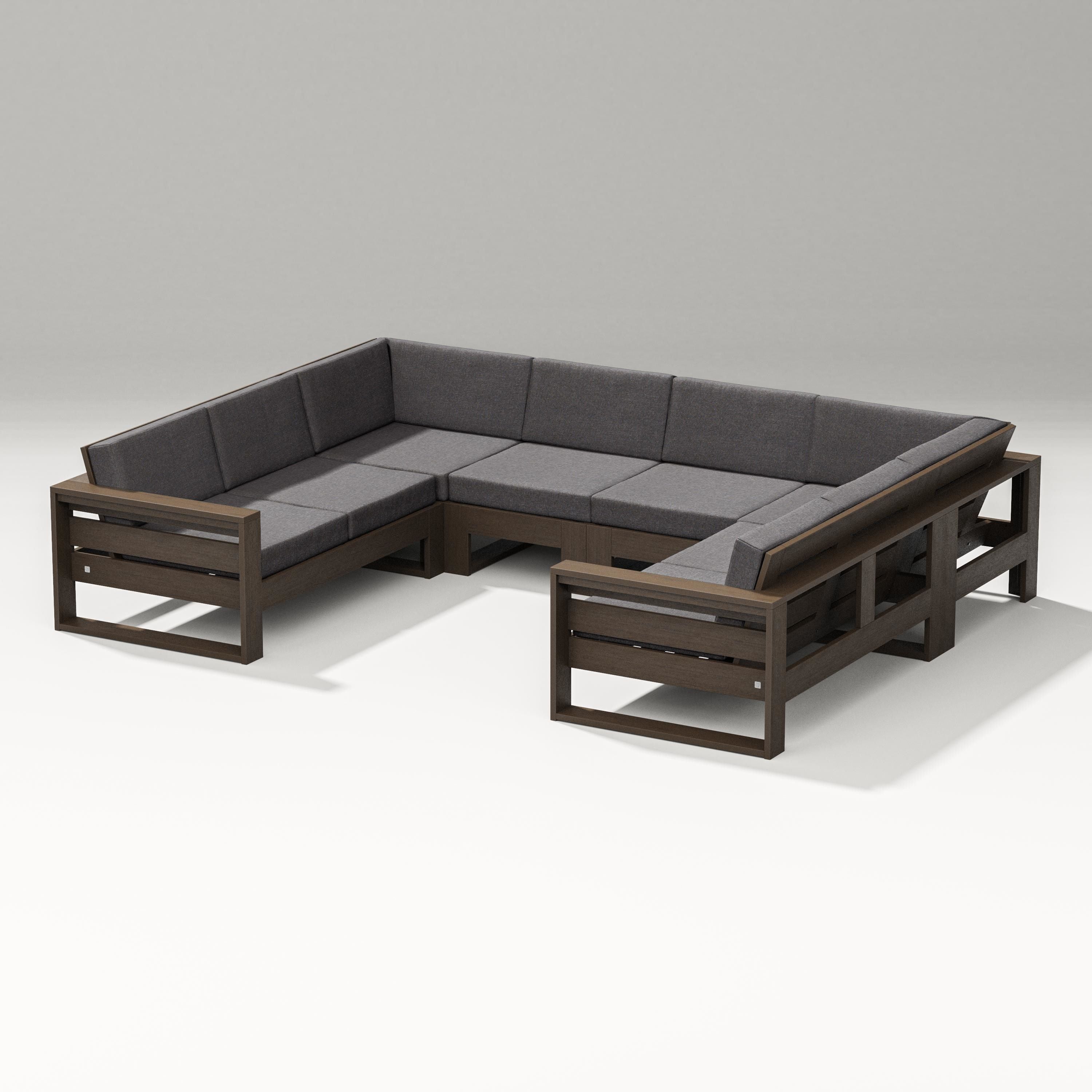 PW Designer Series Latitude U-Shaped Sectional in Kona / Ash Charcoal