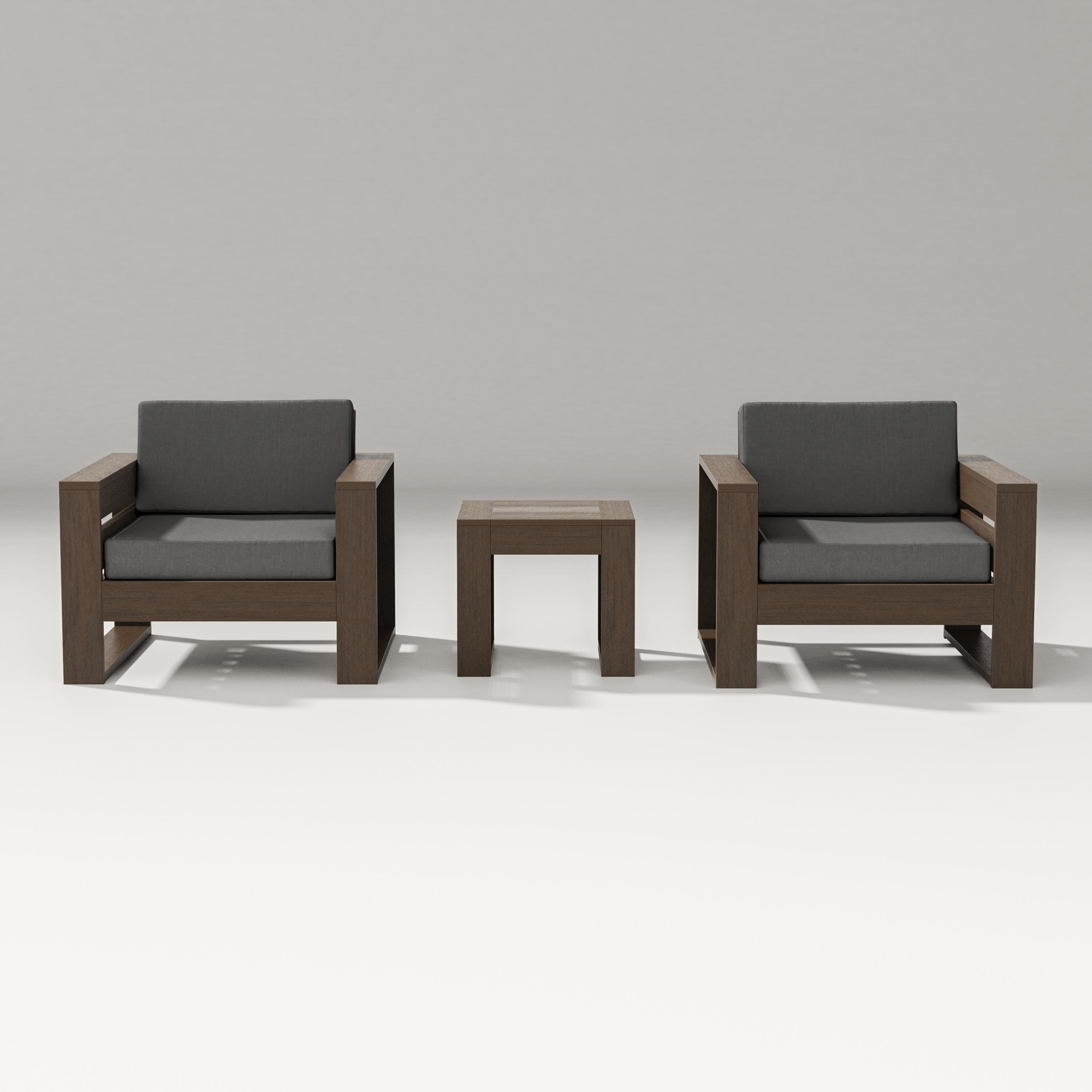 PW Designer Series Latitude 3-Piece Lounge Chair Set in Kona / Spectrum Carbon