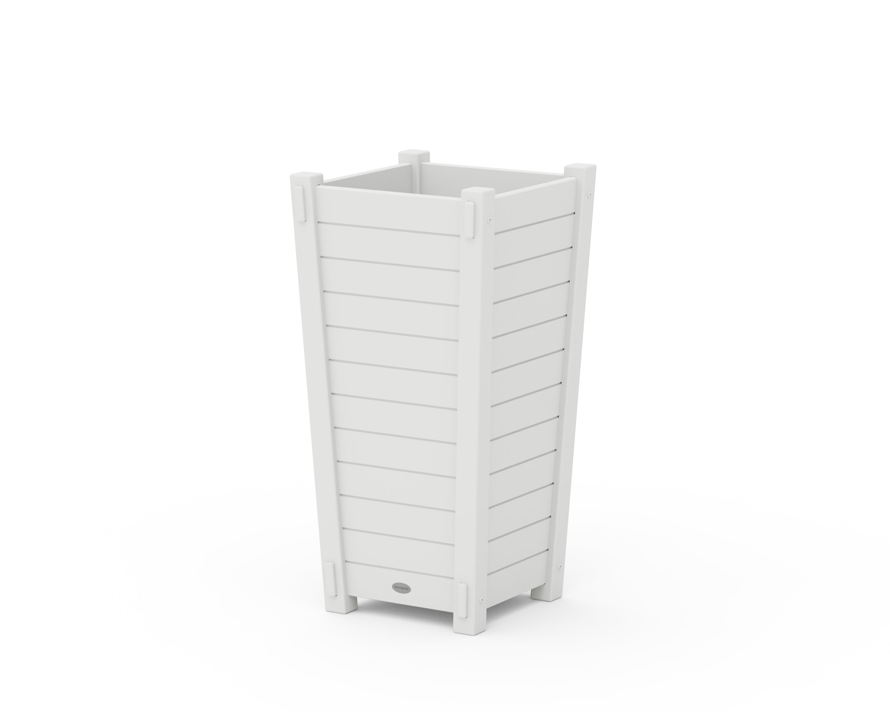 POLYWOOD Nautical Tapered Square Planter Box in White
