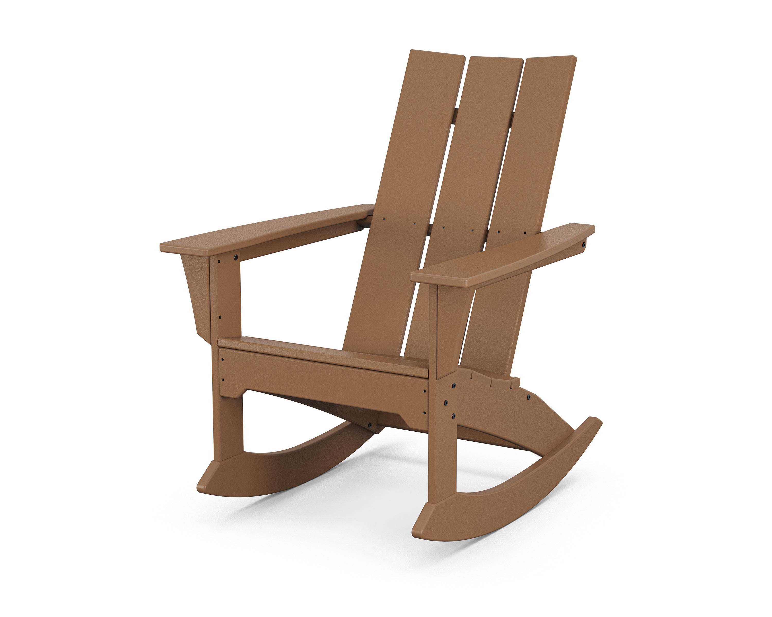 POLYWOOD Modern Adirondack Rocker in Teak