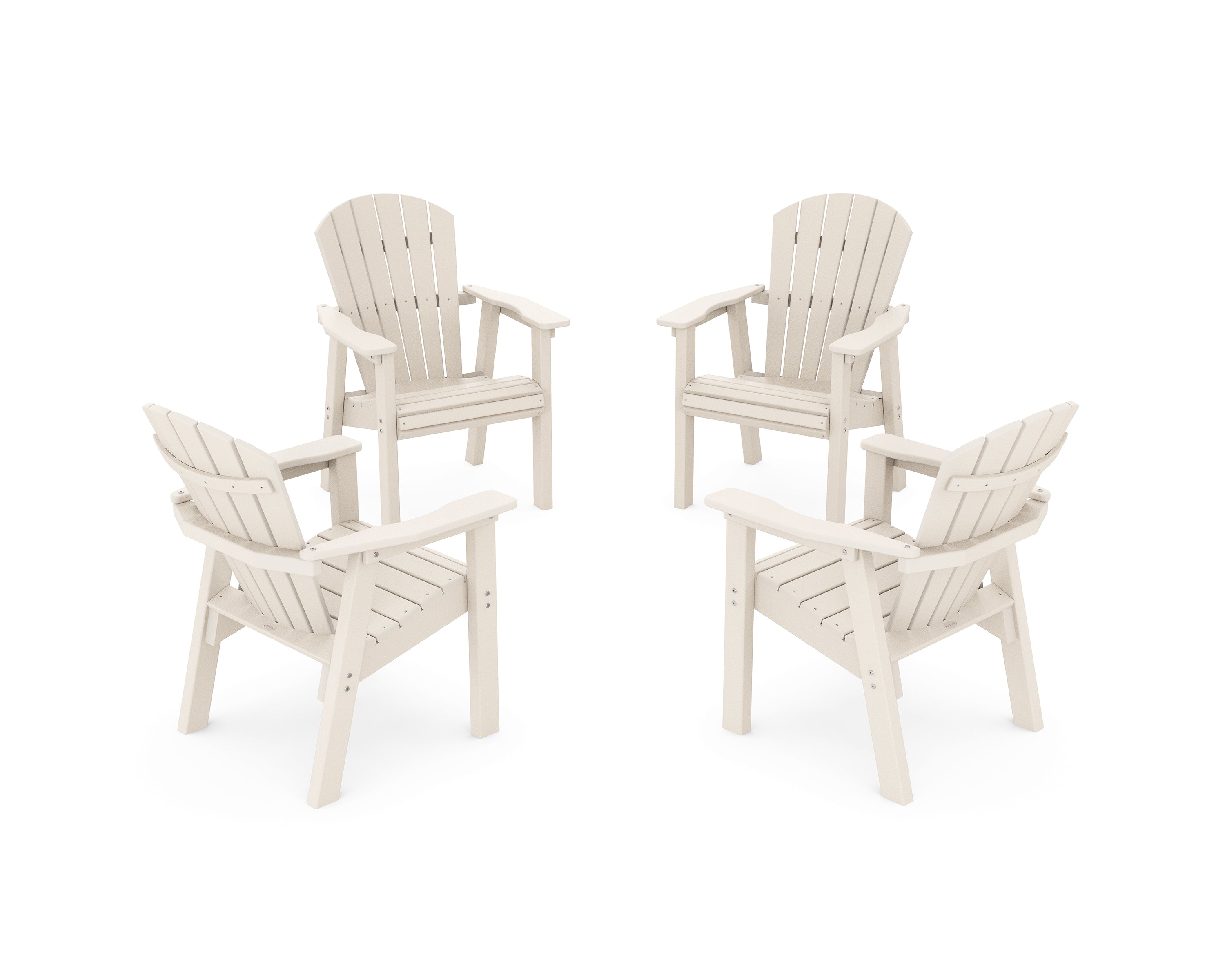 POLYWOOD Seashell 4-Piece Upright Adirondack Conversation Set in Sand