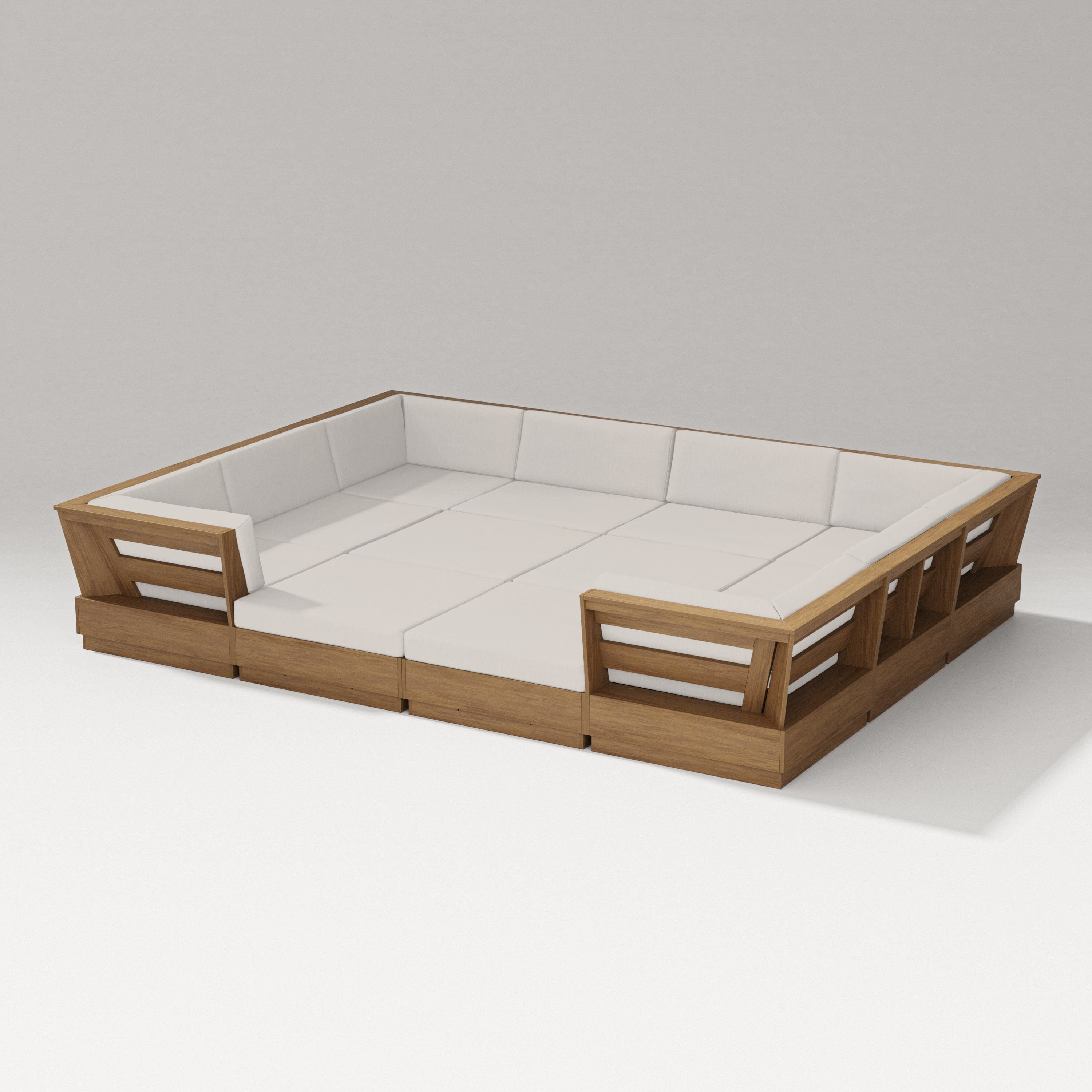 PW Designer Series Elevate 12-Piece Pit Sectional in Natural / Cast Ash