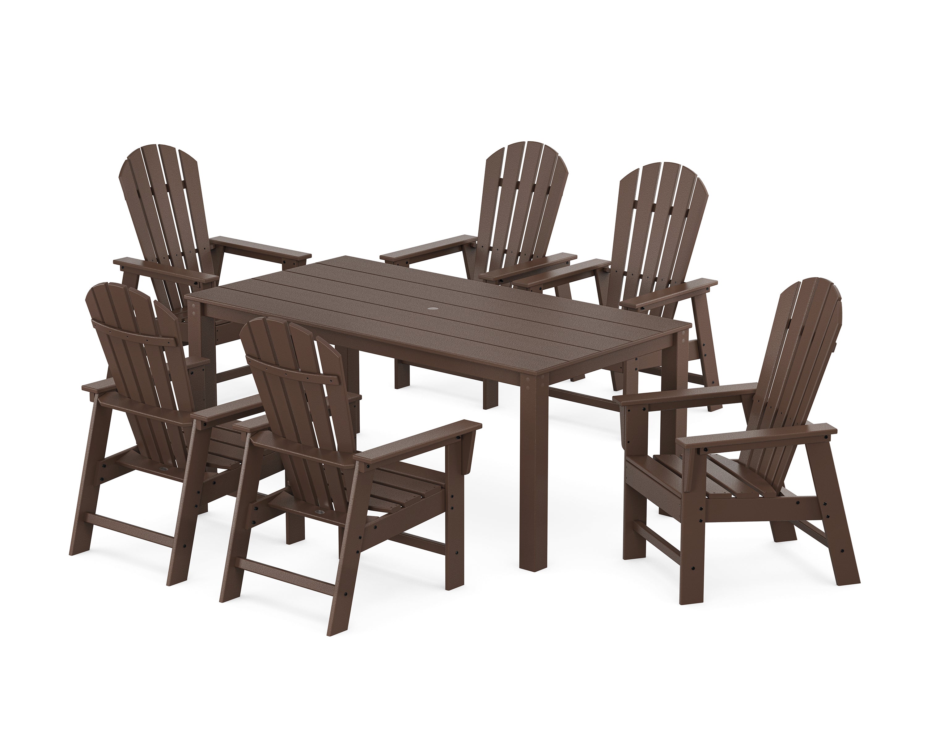POLYWOOD South Beach 7-Piece Parsons Dining Set in Mahogany