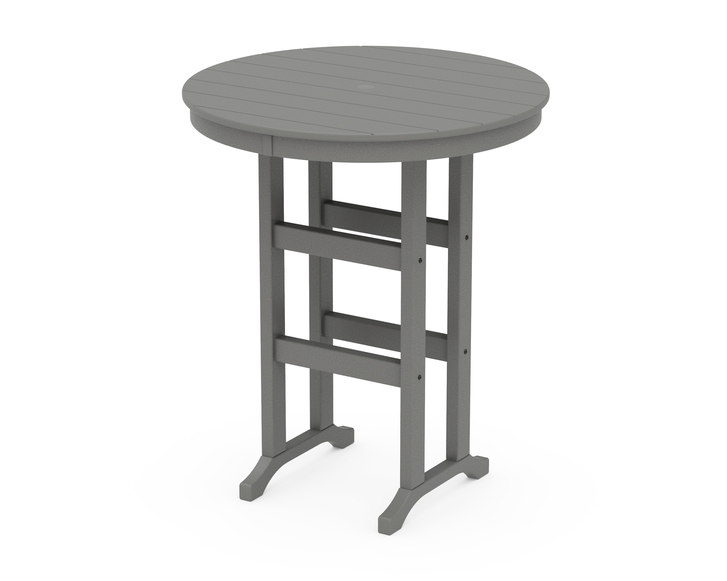 POLYWOOD 36" Round Farmhouse Bar Table in Slate Grey