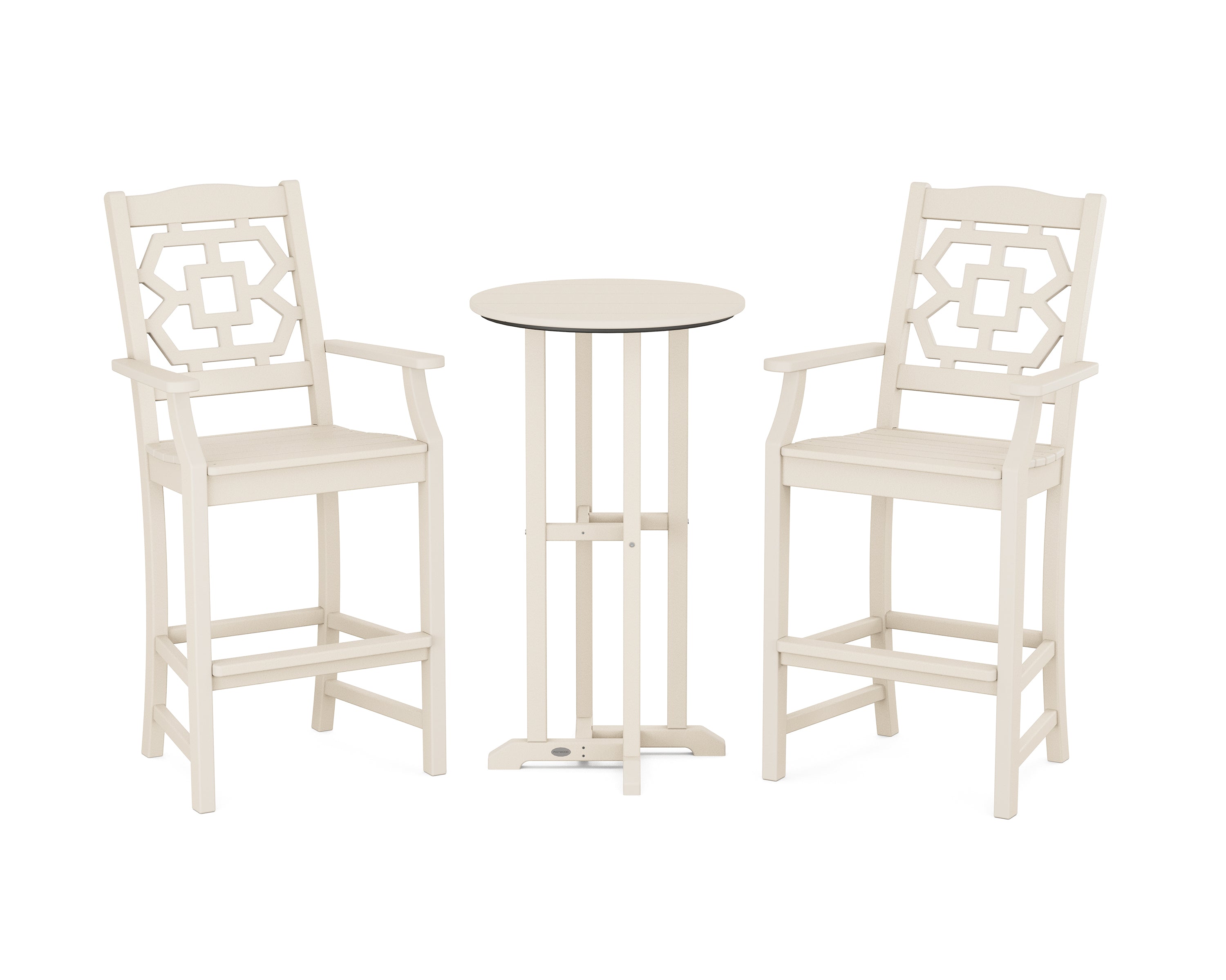 Martha Stewart by POLYWOOD Chinoiserie 3-Piece Farmhouse Bar Set in Sand