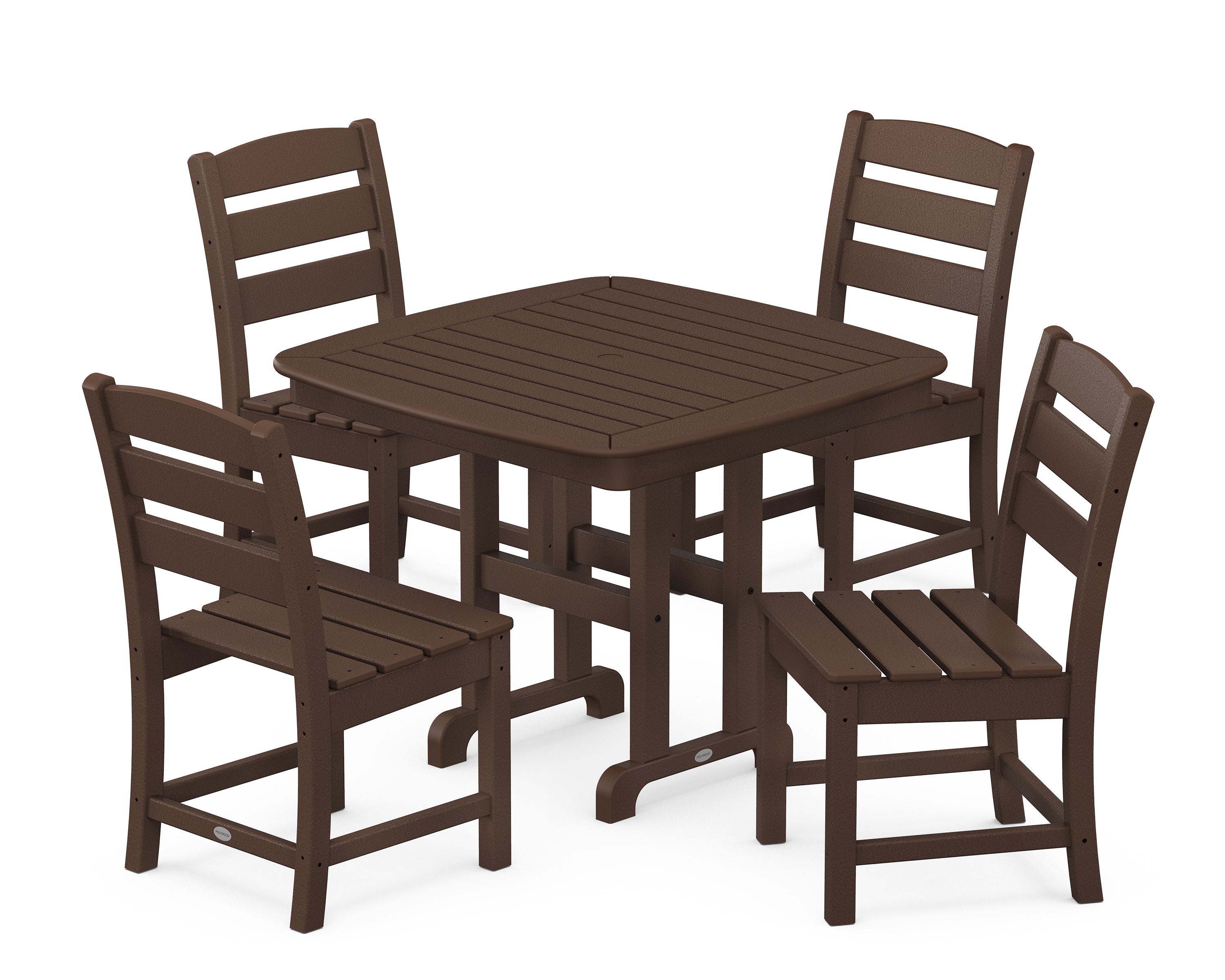 POLYWOOD® Lakeside 5-Piece Side Chair Dining Set in Mahogany