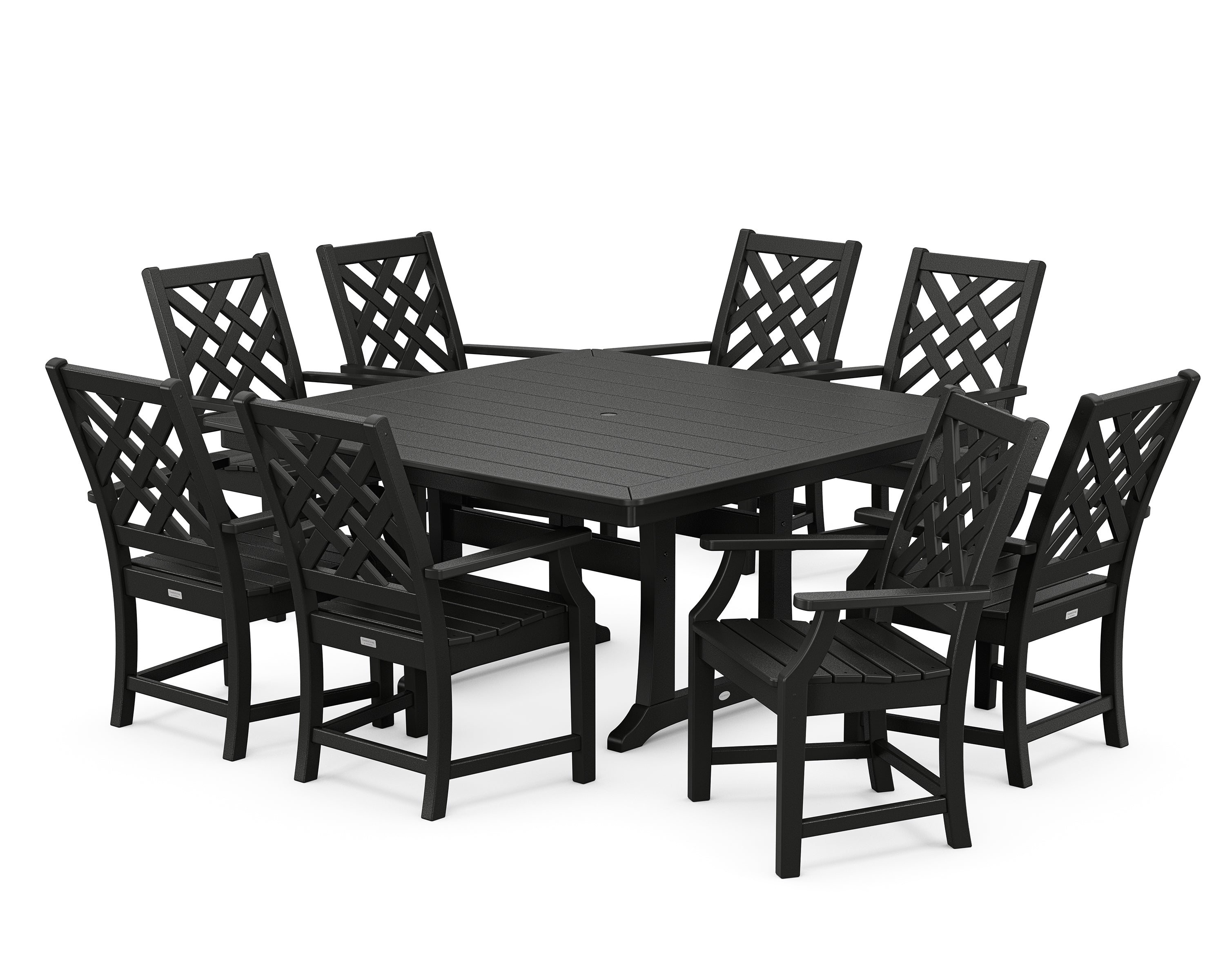 Country Living Wovendale 9-Piece Square Dining Set with Trestle Legs in Black