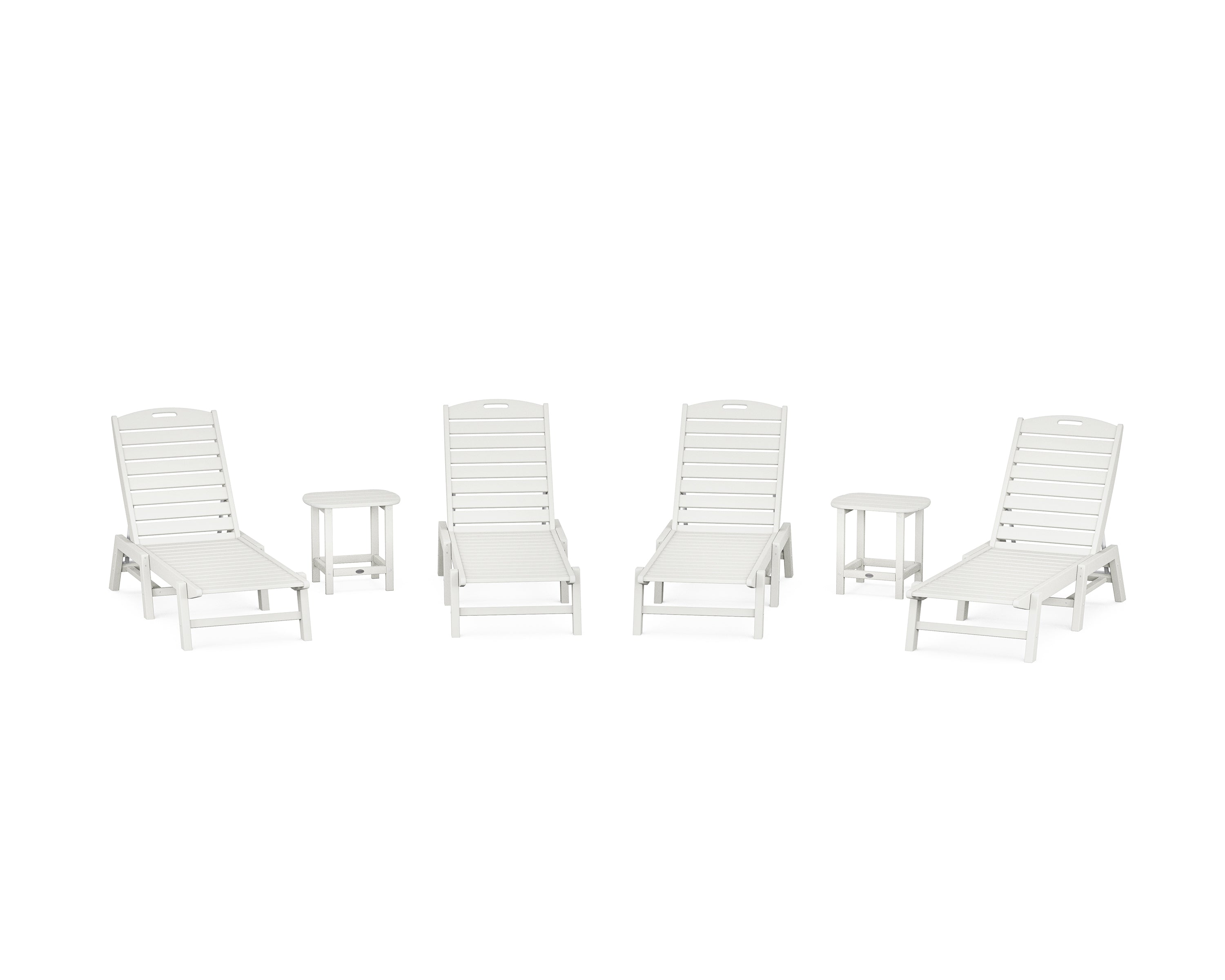 POLYWOOD Nautical Chaise 6-Piece Set in Vintage White