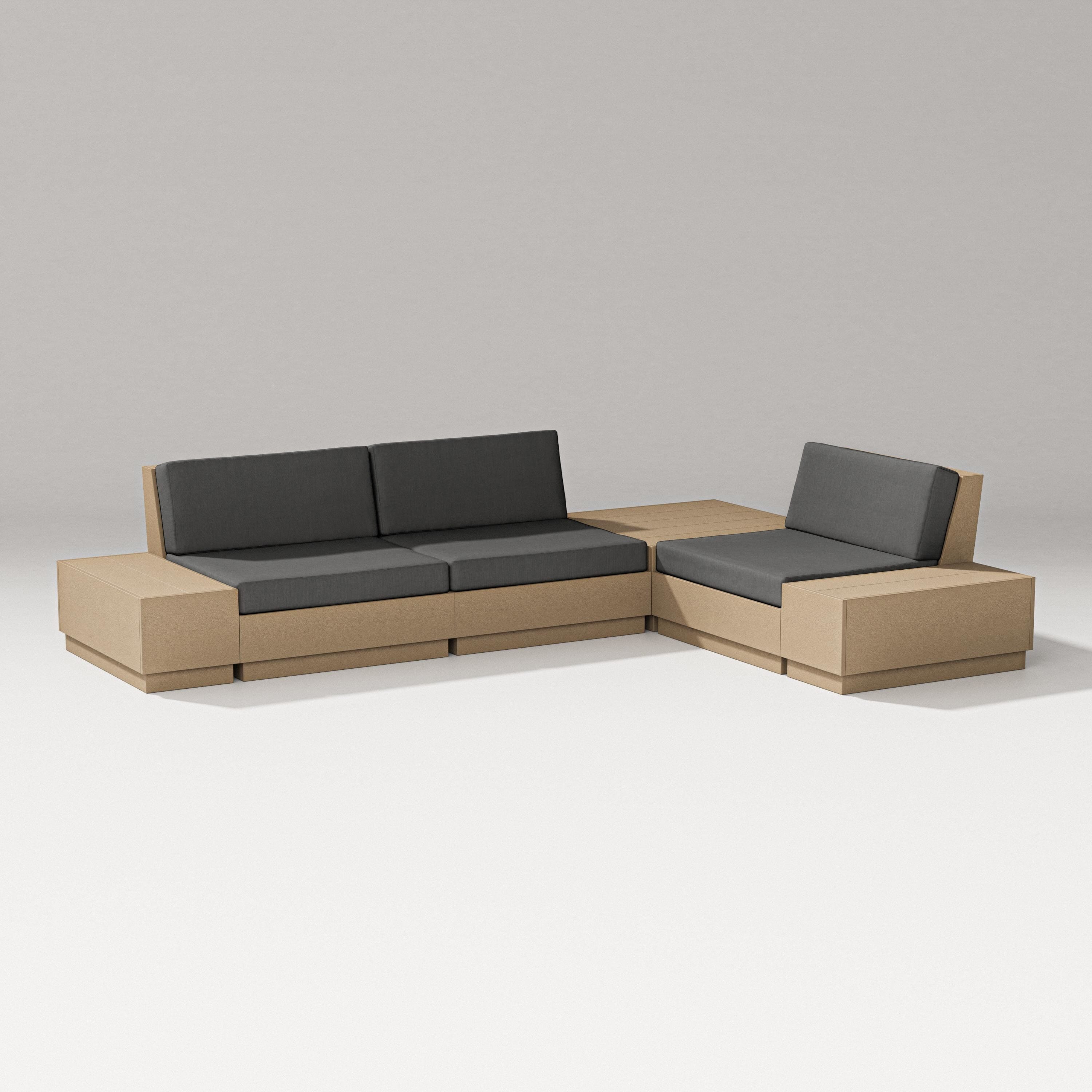 PW Designer Series Elevate 6-Piece Corner Sectional in Vintage Sahara / Spectrum Carbon